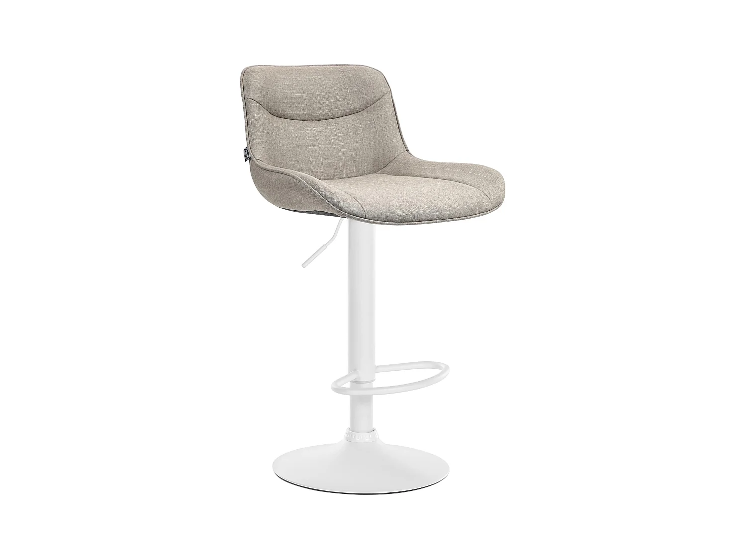 Tabouret de bar - Tissu & Blanc - Taupe - Vonore