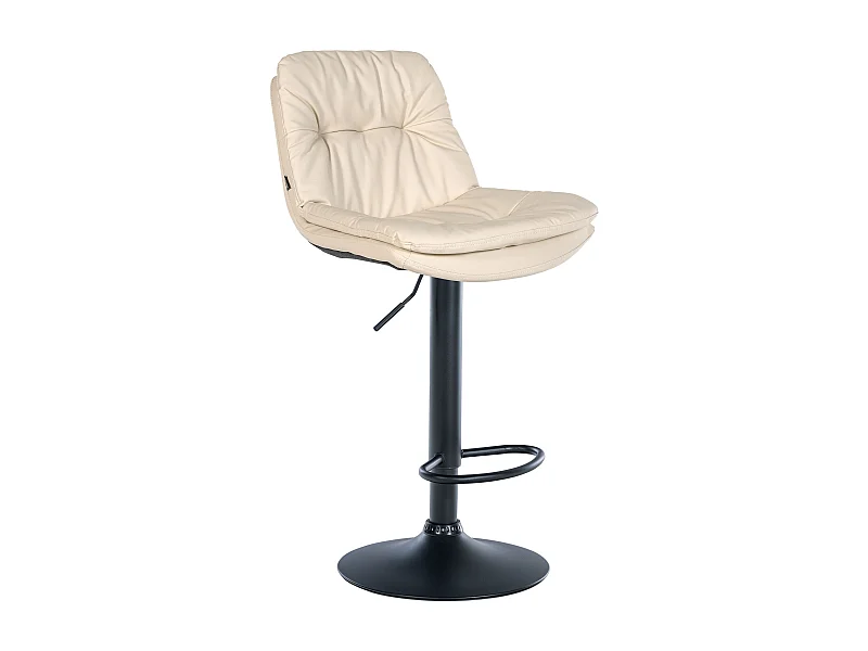 Tabouret de bar - Similicuir - Crème - Laurel