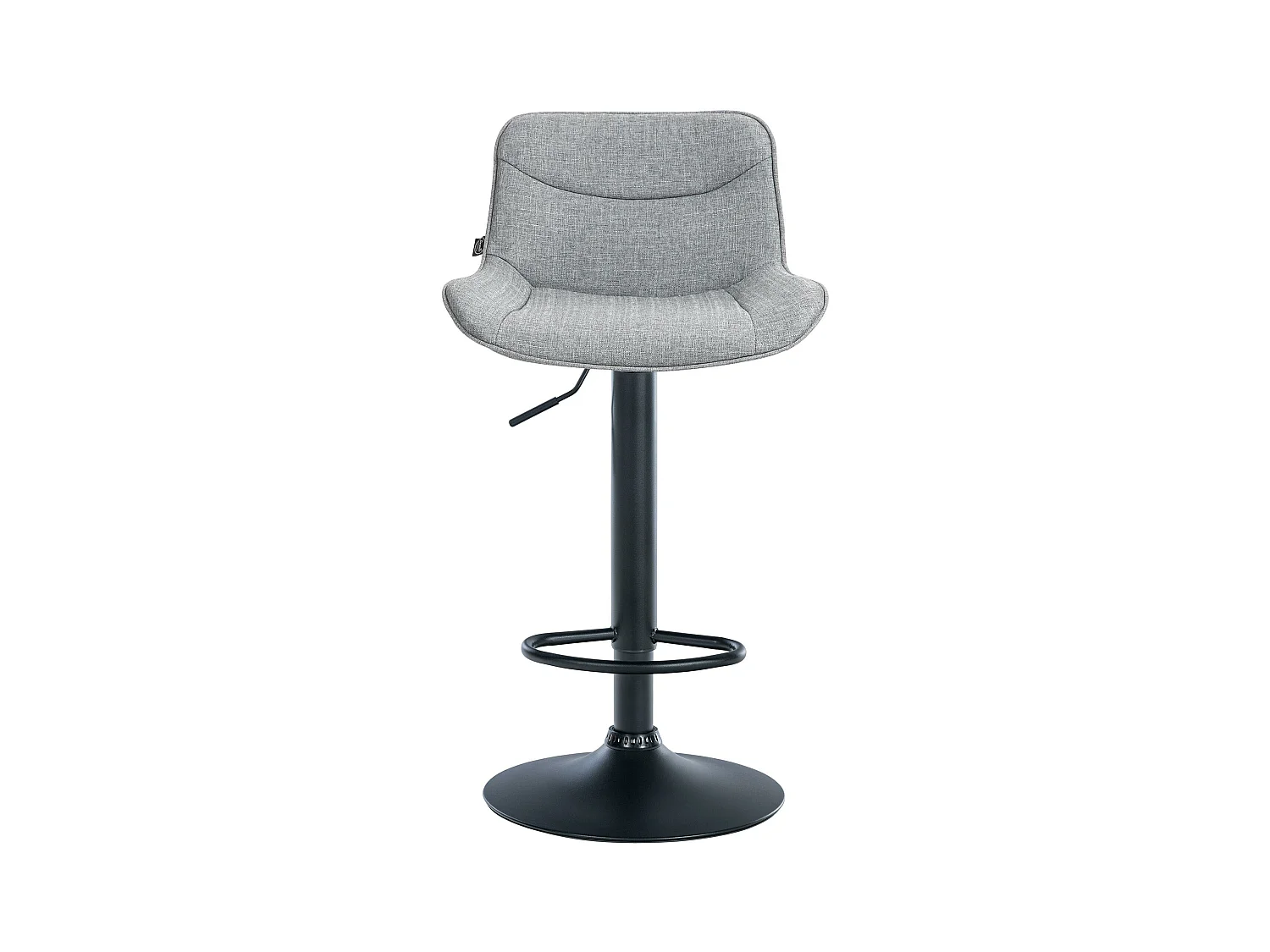Lot de 2  Tabouret de bar - Tissu & Noir - Gris - Vonore