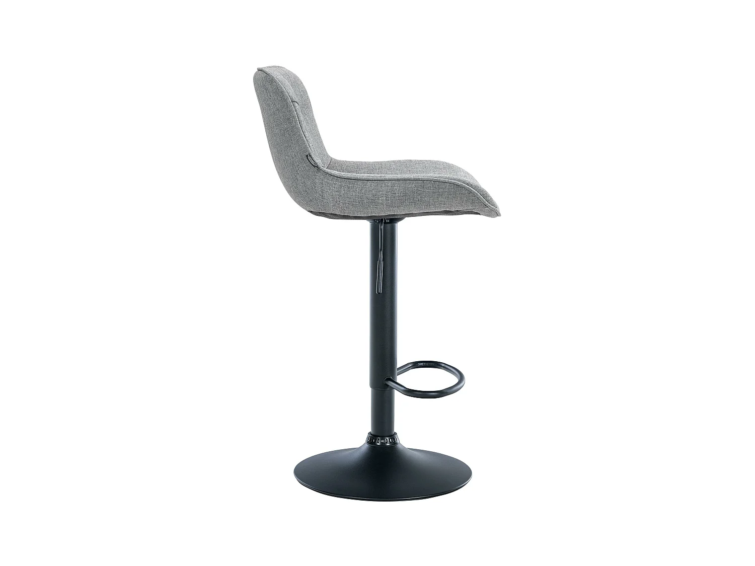 Lot de 2  Tabouret de bar - Tissu & Noir - Gris - Vonore