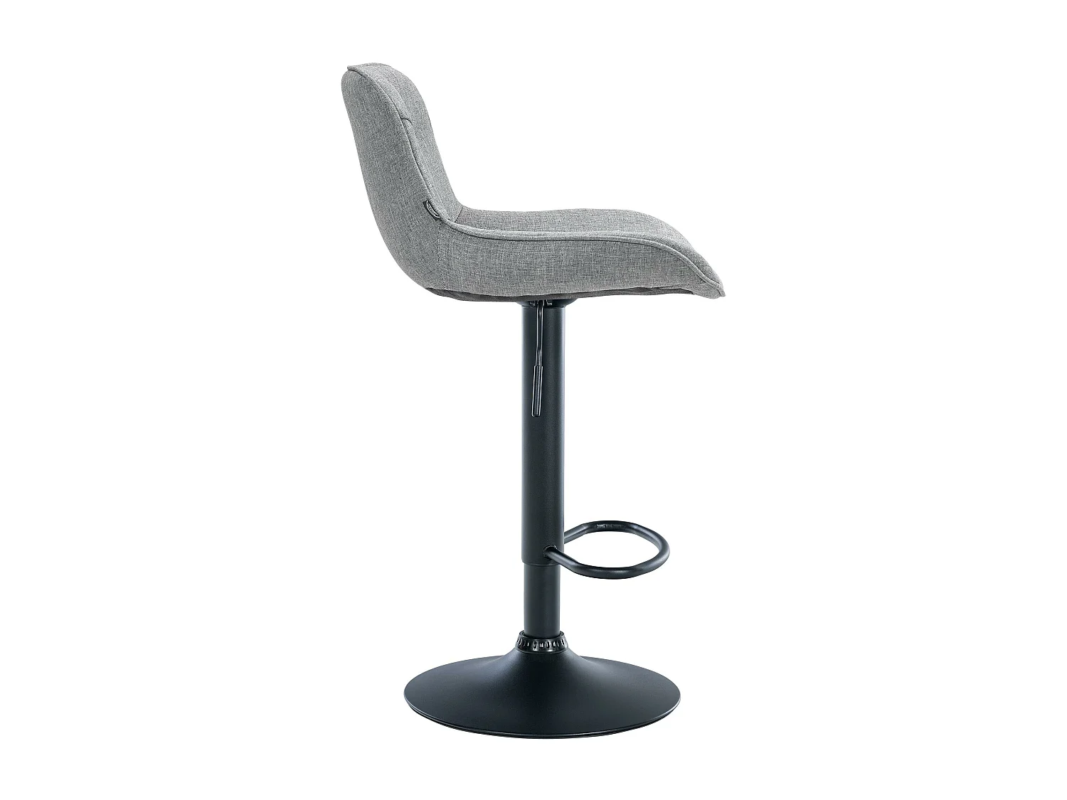 Lot de 2  Tabouret de bar - Tissu & Noir - Gris - Vonore