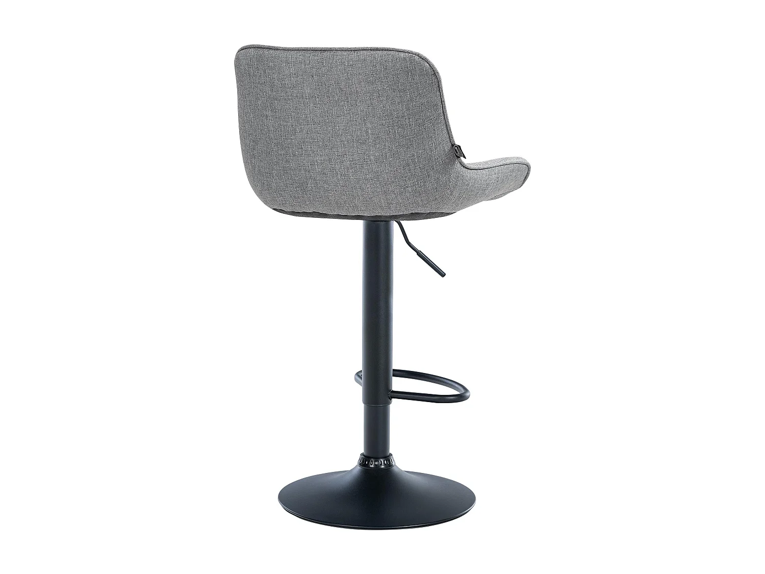 Lot de 2  Tabouret de bar - Tissu & Noir - Gris - Vonore