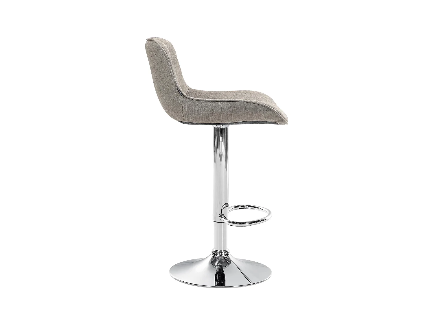 Lot de 2  Tabouret de bar - Tissu & Chrome - Taupe - Vonore