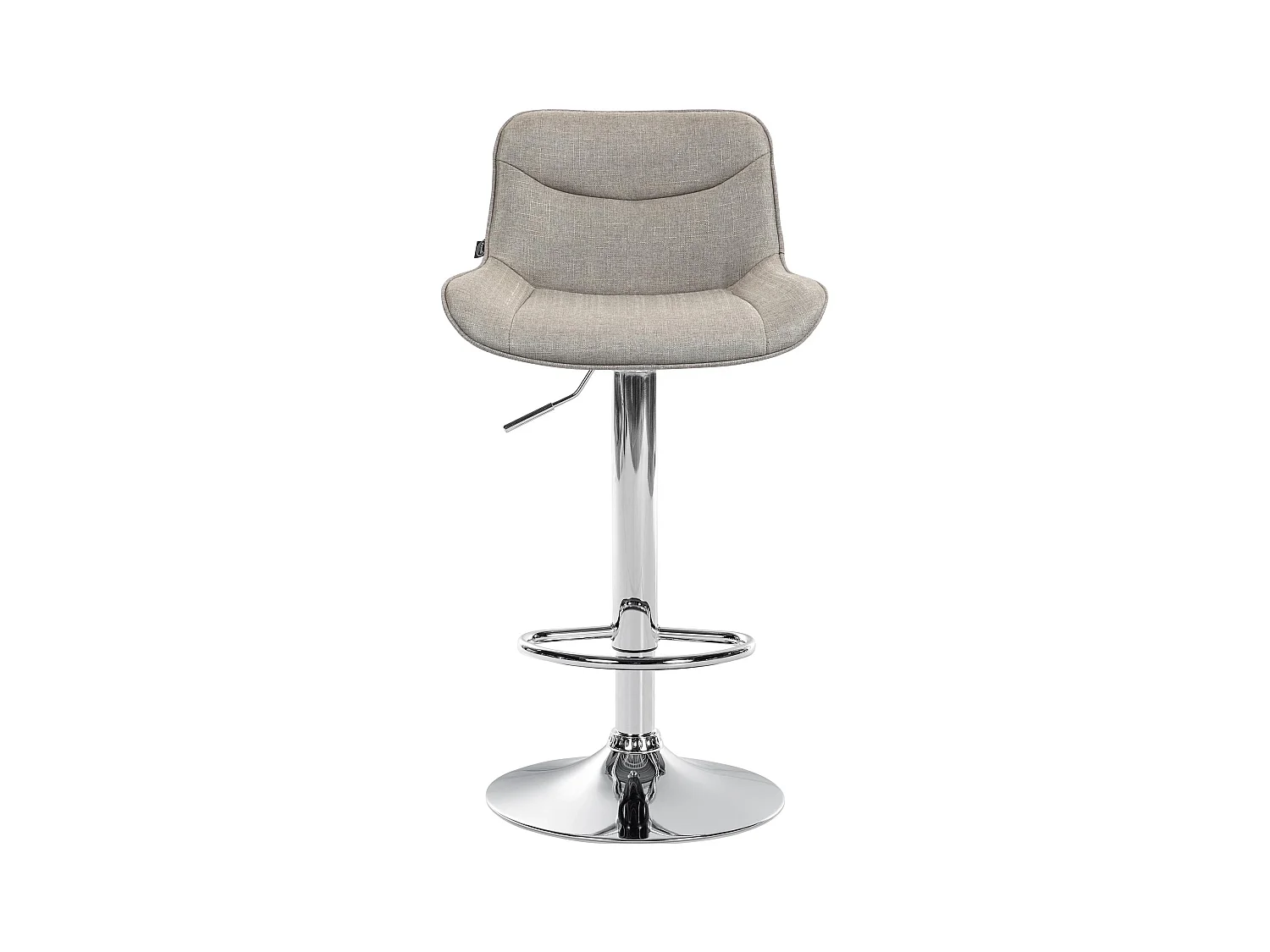 Lot de 2  Tabouret de bar - Tissu & Chrome - Taupe - Vonore