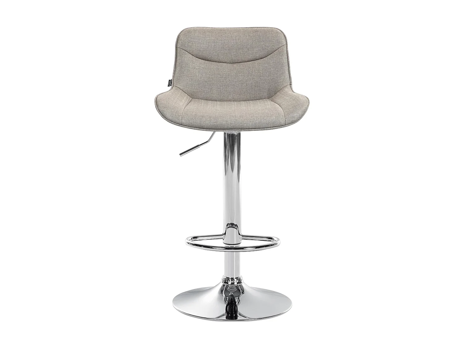 Lot de 2  Tabouret de bar - Tissu & Chrome - Taupe - Vonore