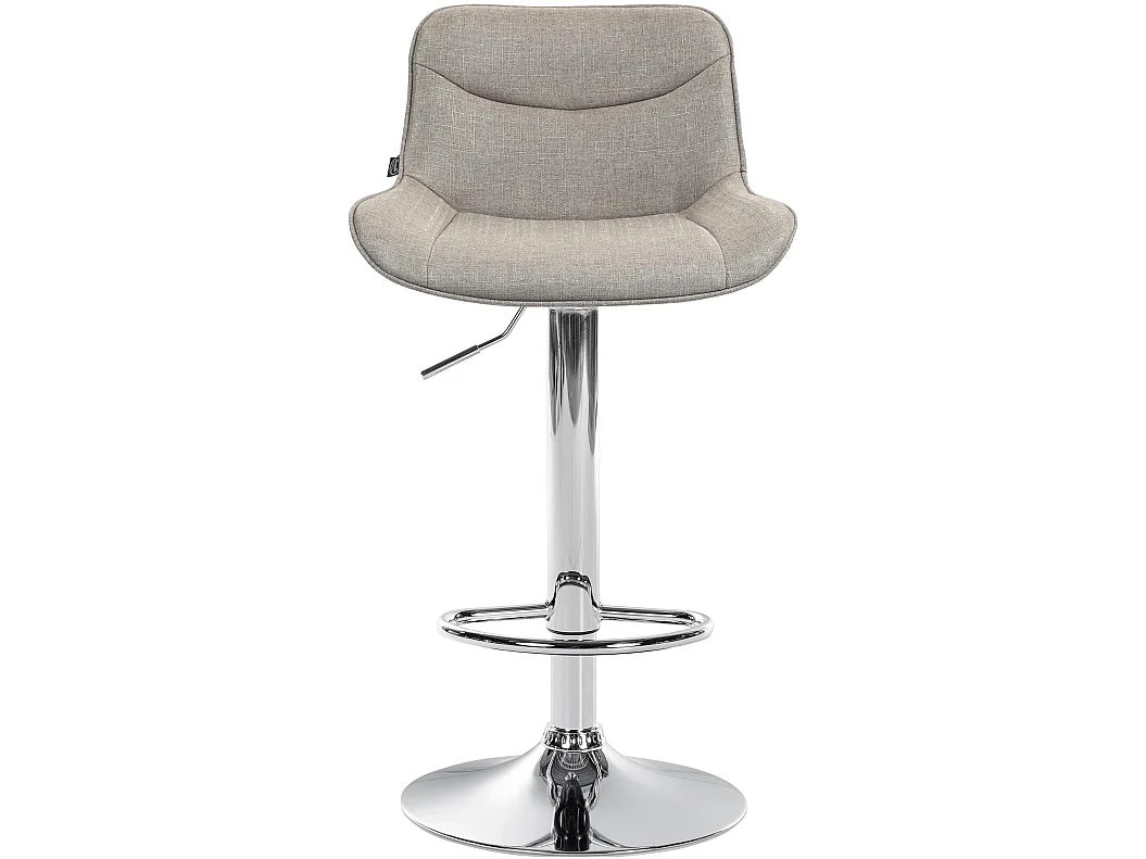 Lot de 2  Tabouret de bar - Tissu & Chrome - Taupe - Vonore