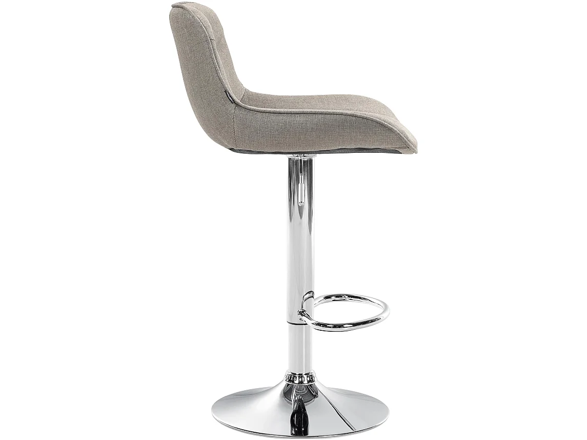 Lot de 2  Tabouret de bar - Tissu & Chrome - Taupe - Vonore