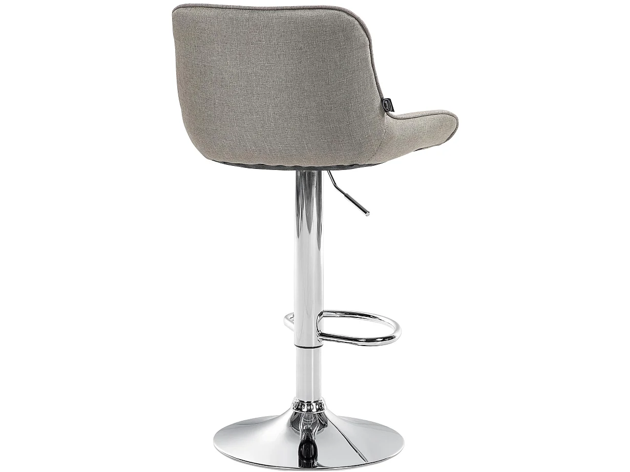 Lot de 2  Tabouret de bar - Tissu & Chrome - Taupe - Vonore