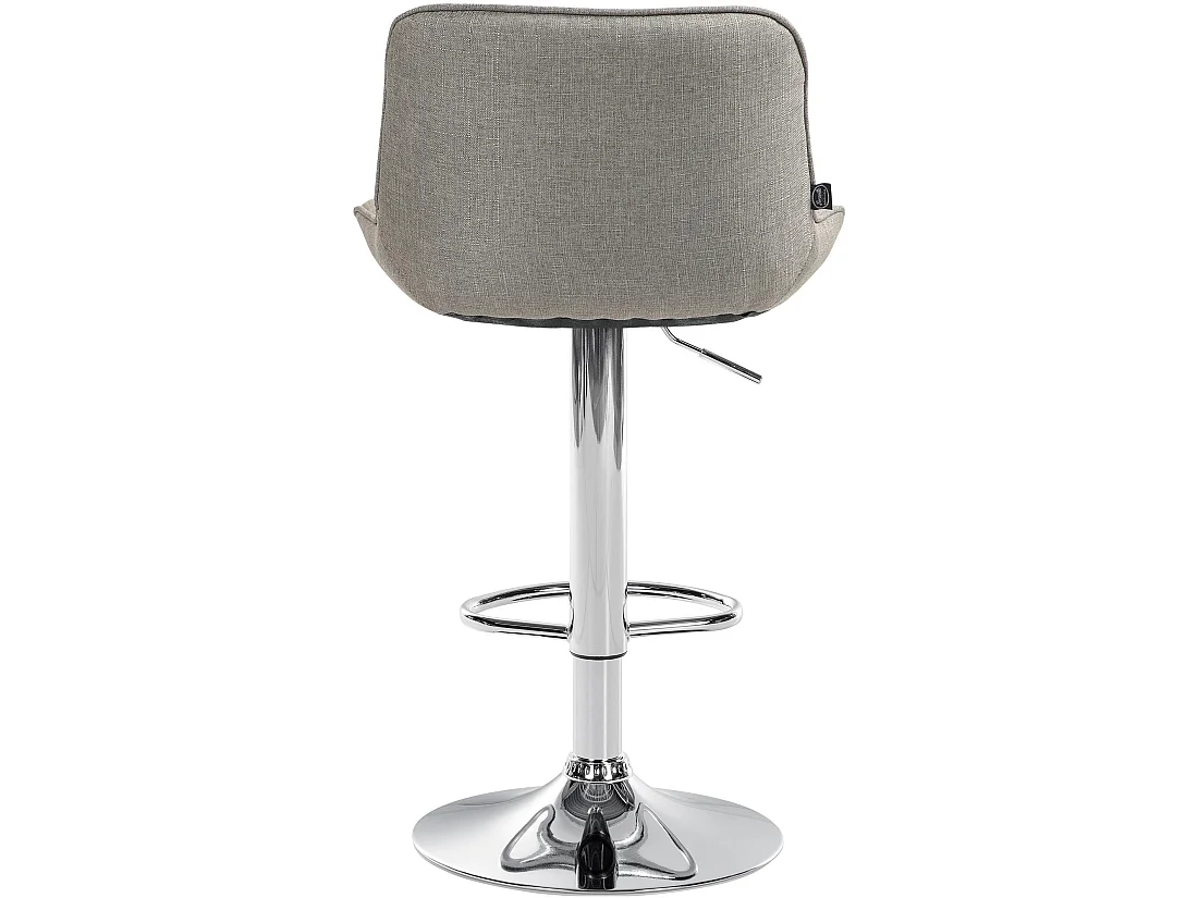 Lot de 2  Tabouret de bar - Tissu & Chrome - Taupe - Vonore