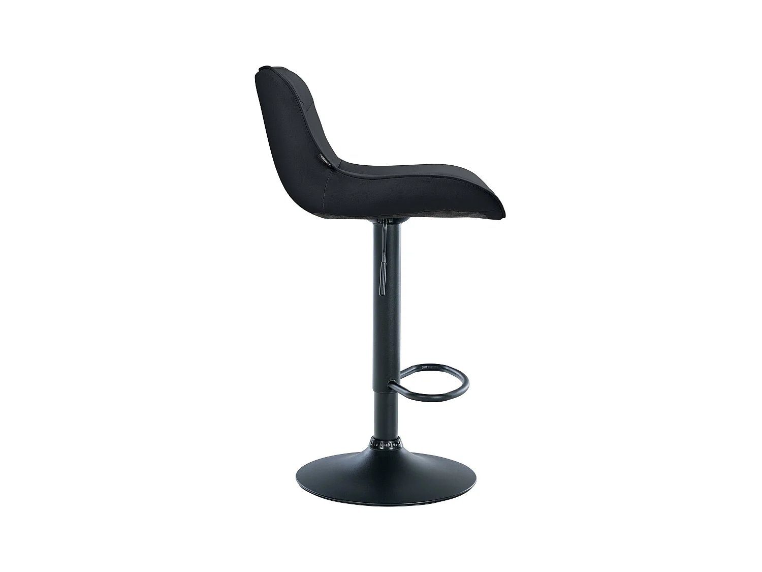 Lot de 2  Tabouret de bar - Similicuir & Noir - Noir - Vonore