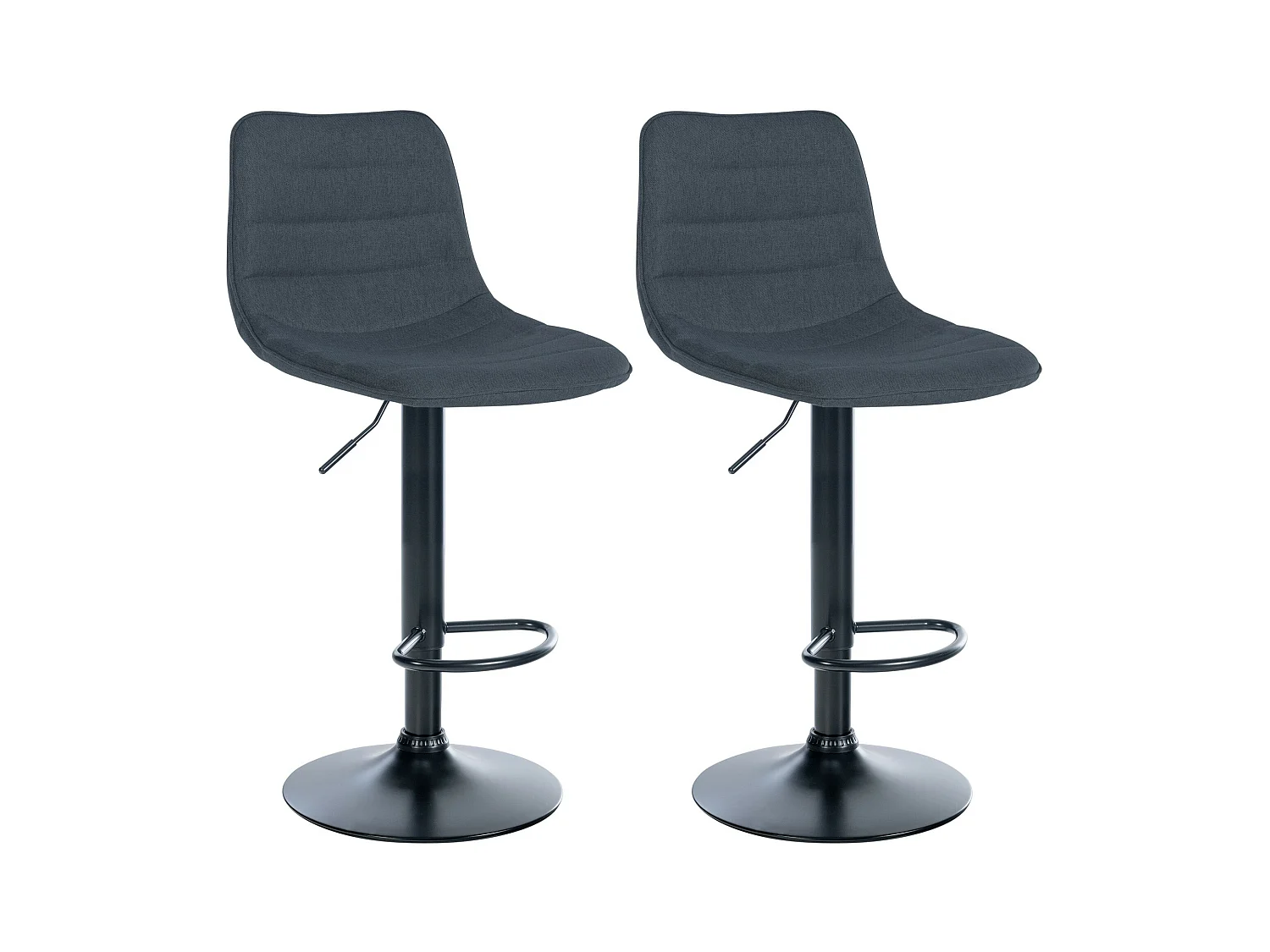 Lot de 2  Tabouret de bar - Tissu - Gris foncé - Lex