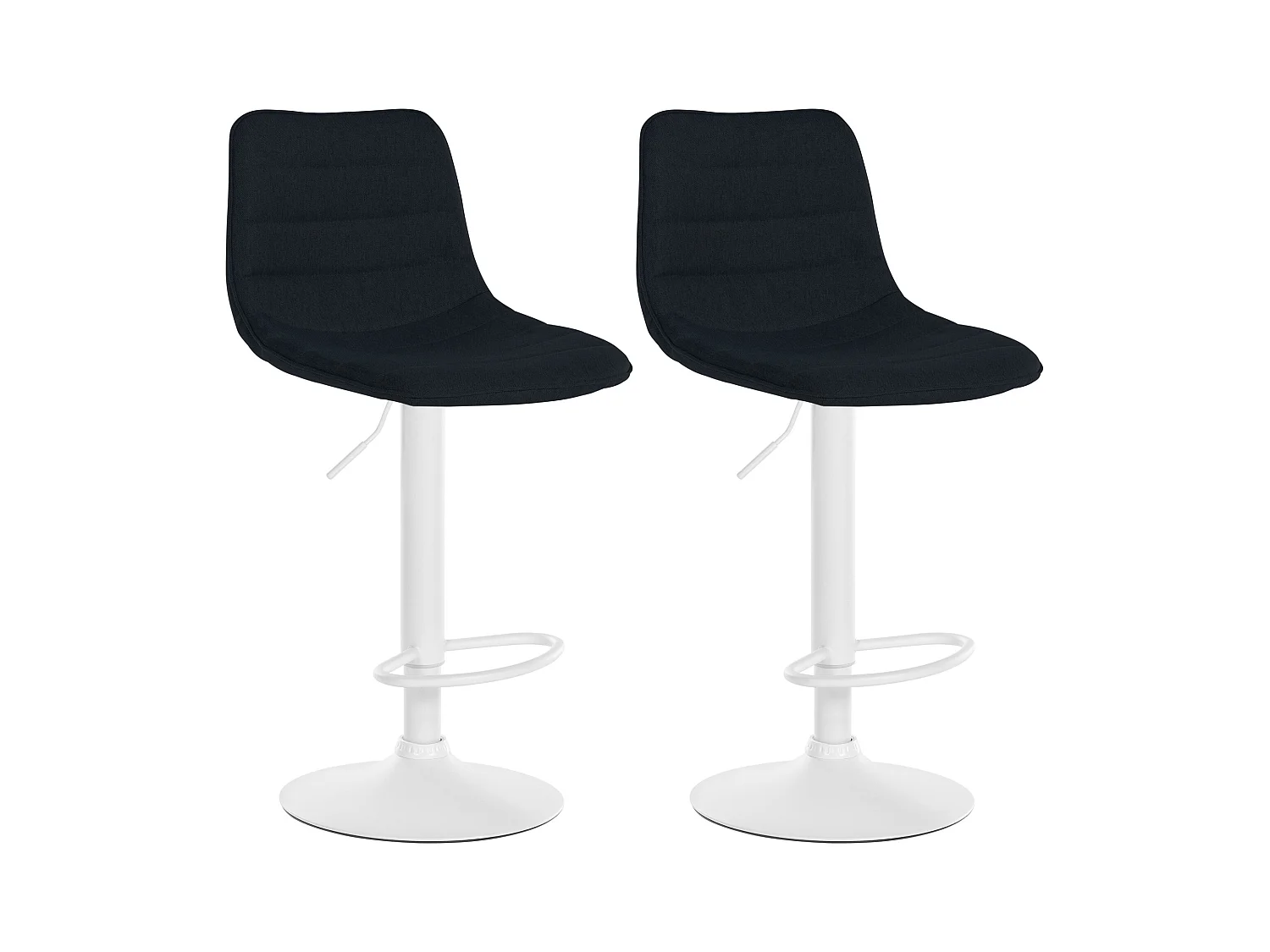 Lot de 2  Tabouret de bar - Tissu - Noir - Lex