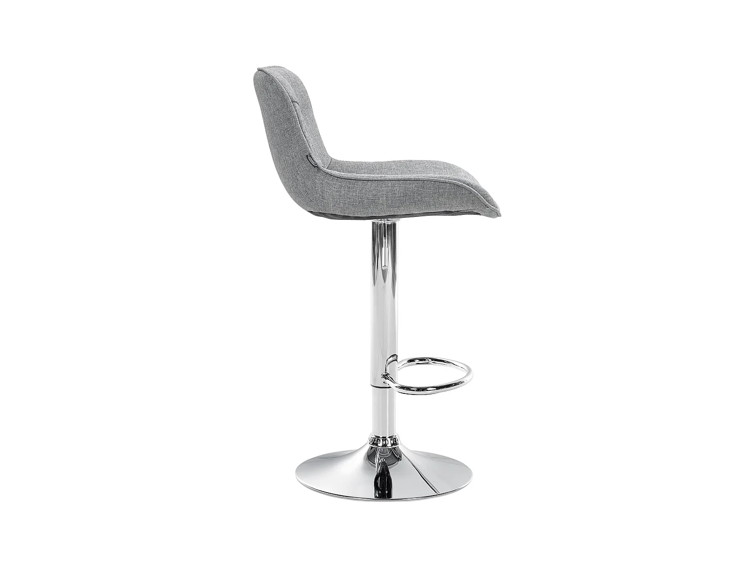 Lot de 2  Tabouret de bar - Tissu & Chrome - Gris - Vonore