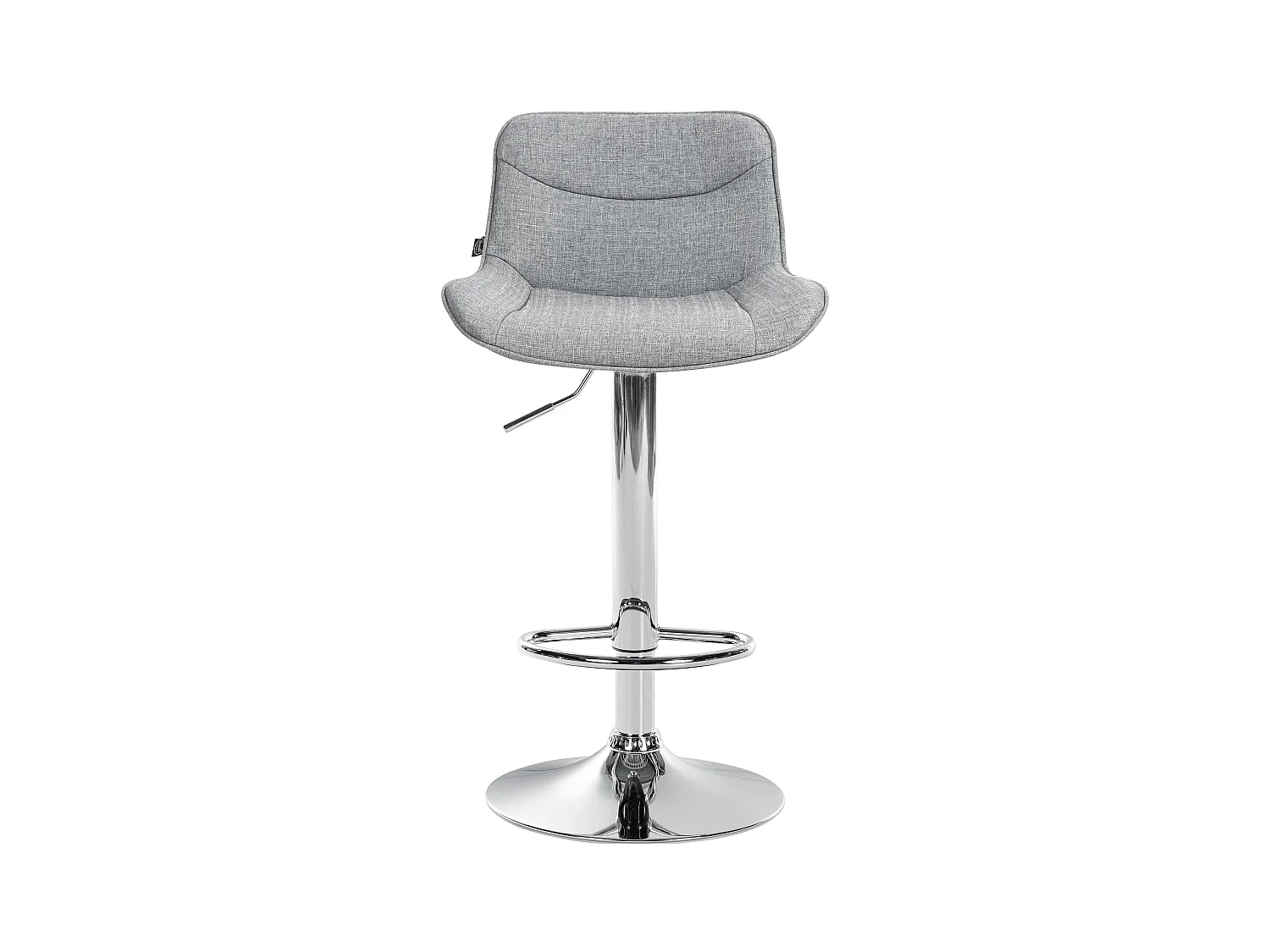 Lot de 2  Tabouret de bar - Tissu & Chrome - Gris - Vonore
