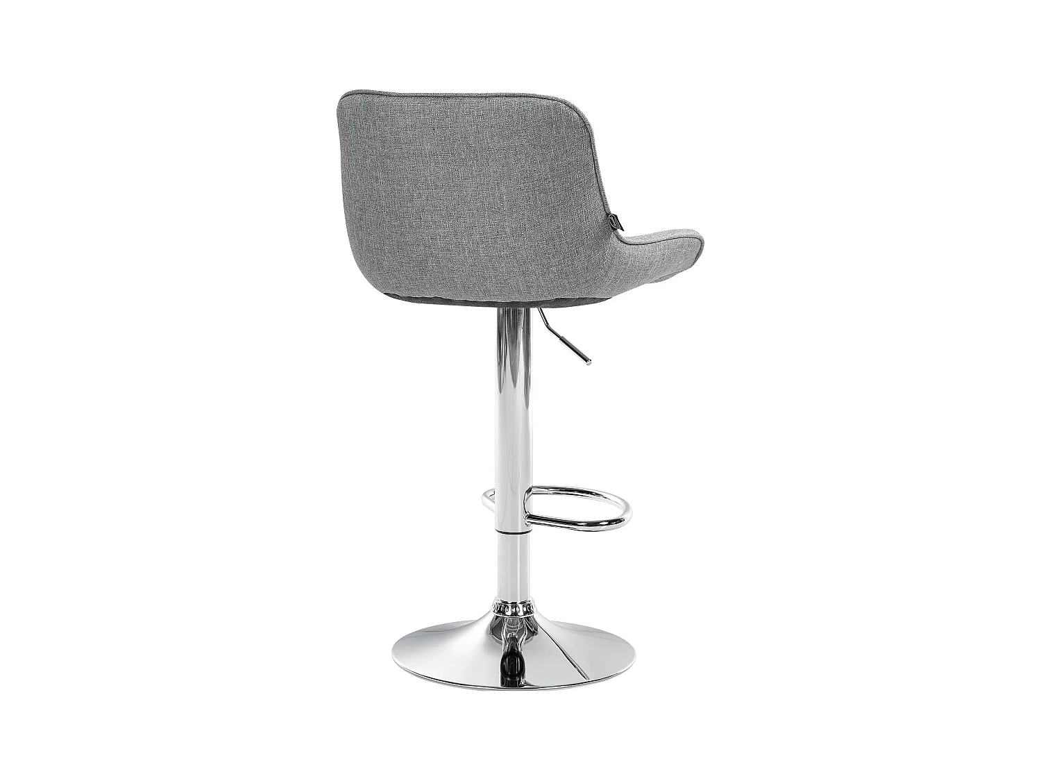 Lot de 2  Tabouret de bar - Tissu & Chrome - Gris - Vonore