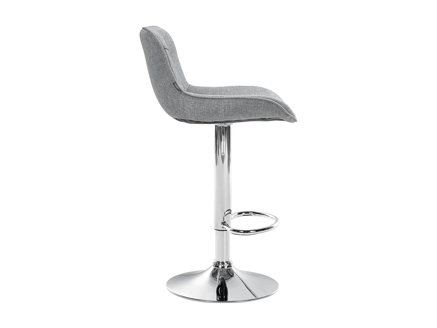 Lot de 2  Tabouret de bar - Tissu & Chrome - Gris - Vonore