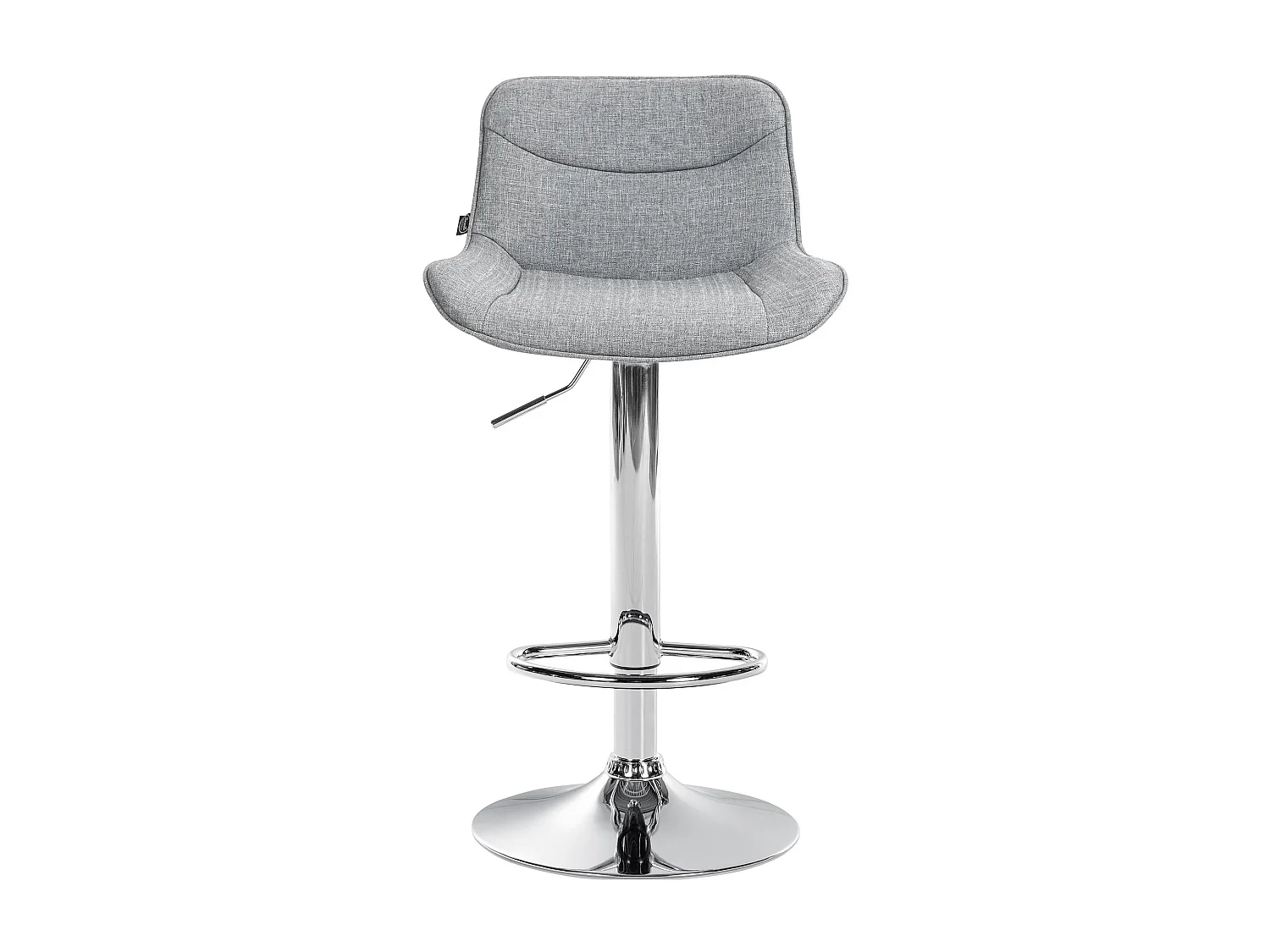 Lot de 2  Tabouret de bar - Tissu & Chrome - Gris - Vonore