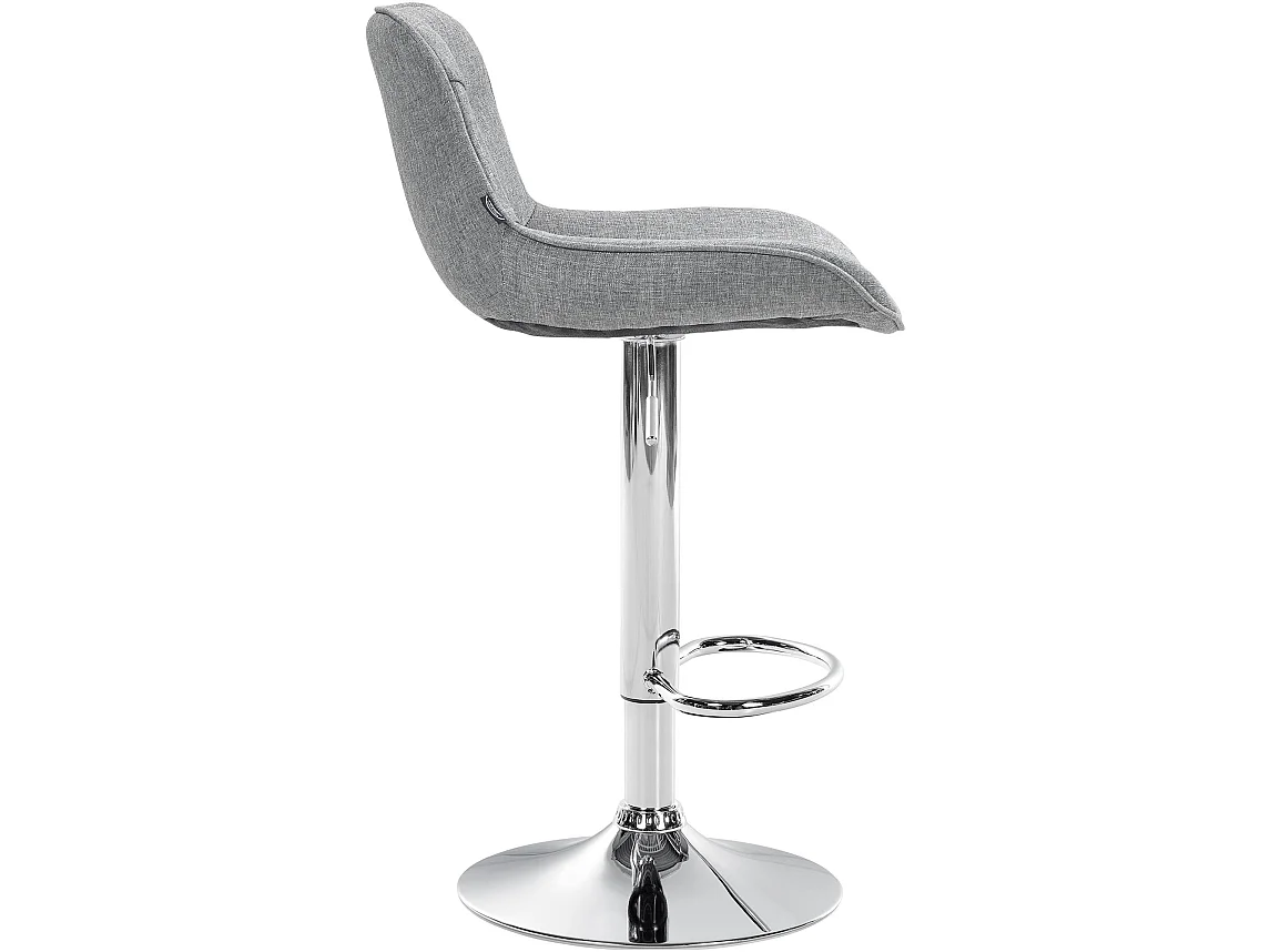Lot de 2  Tabouret de bar - Tissu & Chrome - Gris - Vonore