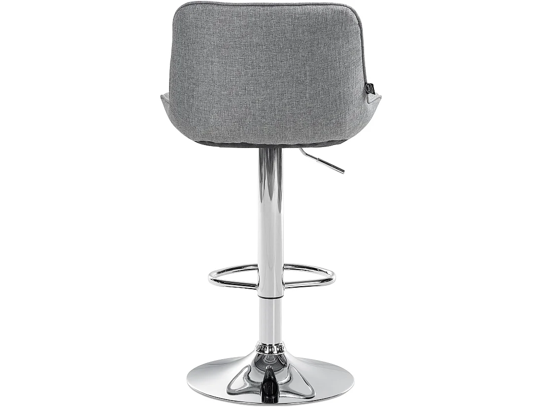 Lot de 2  Tabouret de bar - Tissu & Chrome - Gris - Vonore