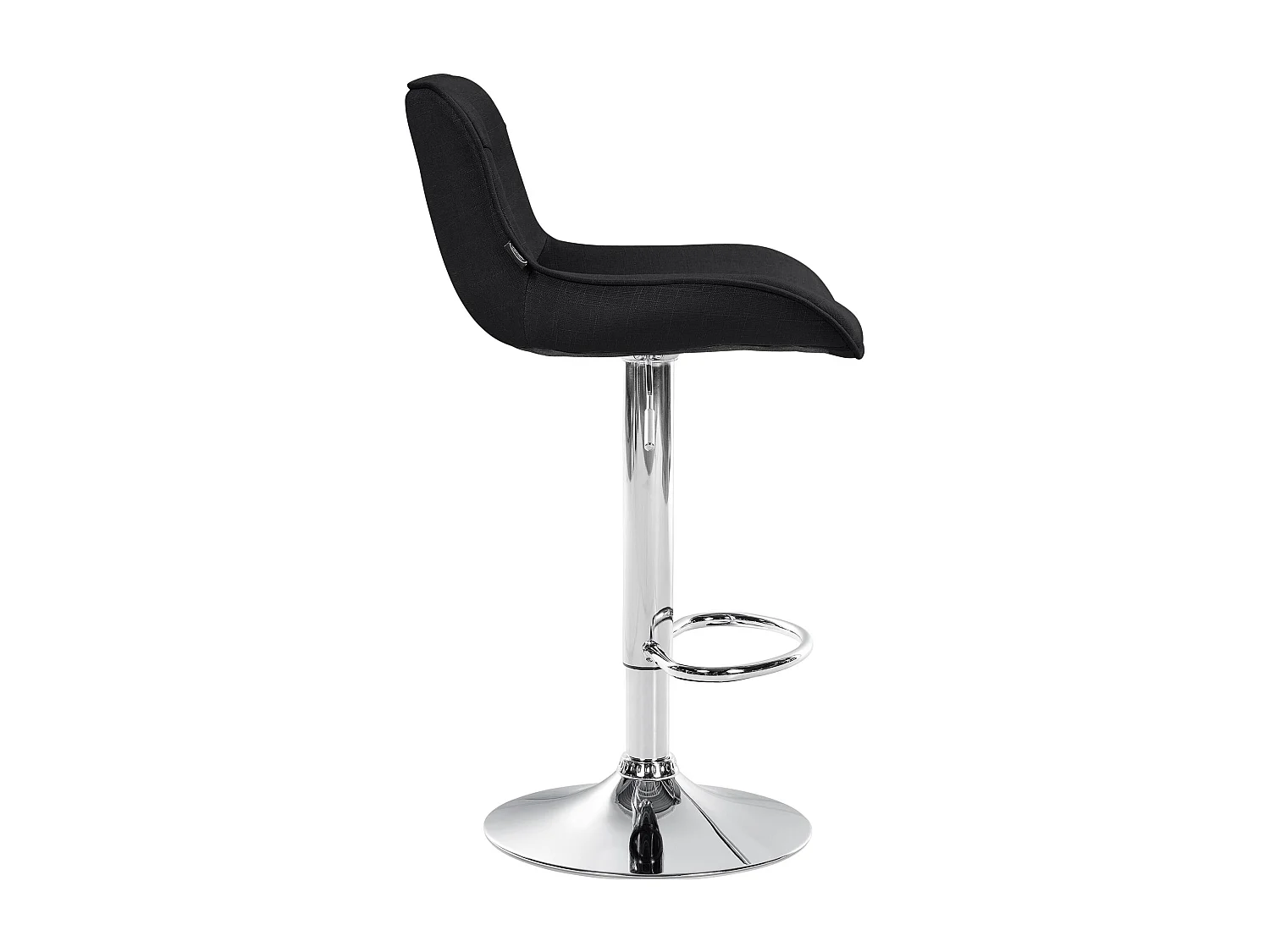 Tabouret de bar - Tissu & Chrome - Noir - Vonore