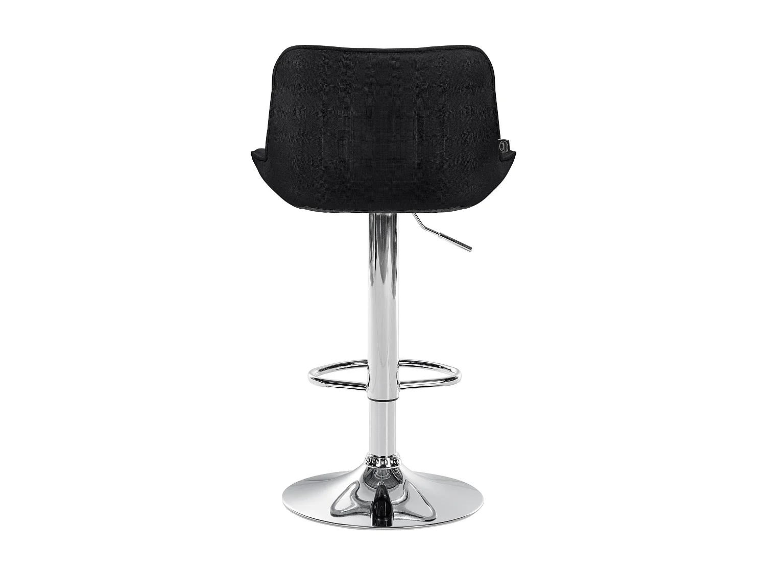 Tabouret de bar - Tissu & Chrome - Noir - Vonore