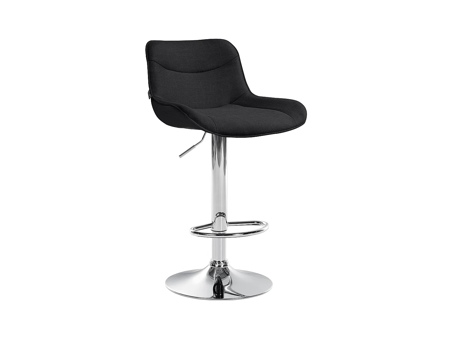 Tabouret de bar - Tissu & Chrome - Noir - Vonore