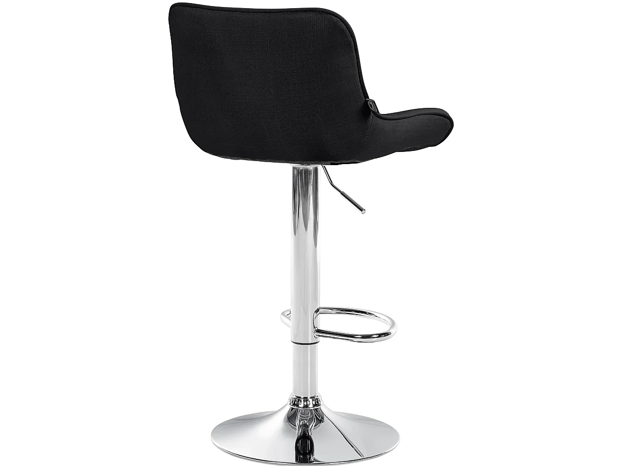 Tabouret de bar - Tissu & Chrome - Noir - Vonore