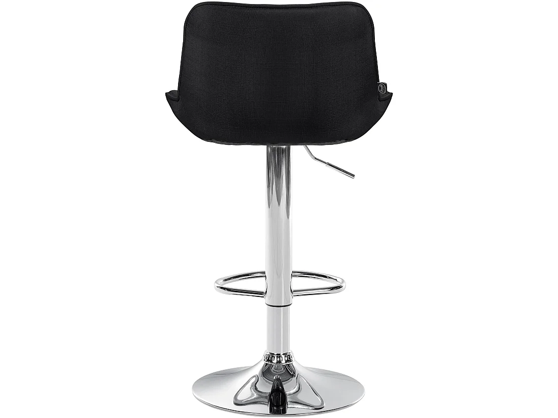 Tabouret de bar - Tissu & Chrome - Noir - Vonore