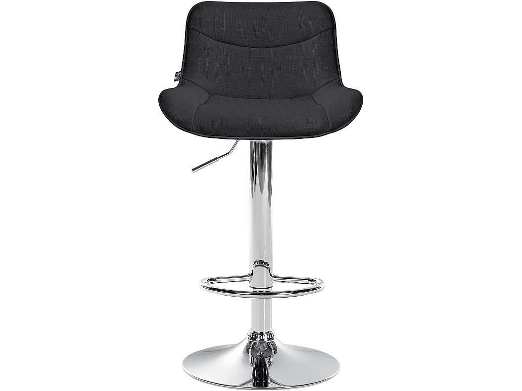 Tabouret de bar - Tissu & Chrome - Noir - Vonore