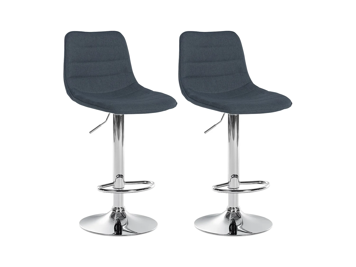 Lot de 2  Tabouret de bar - Tissu - Gris foncé - Lex