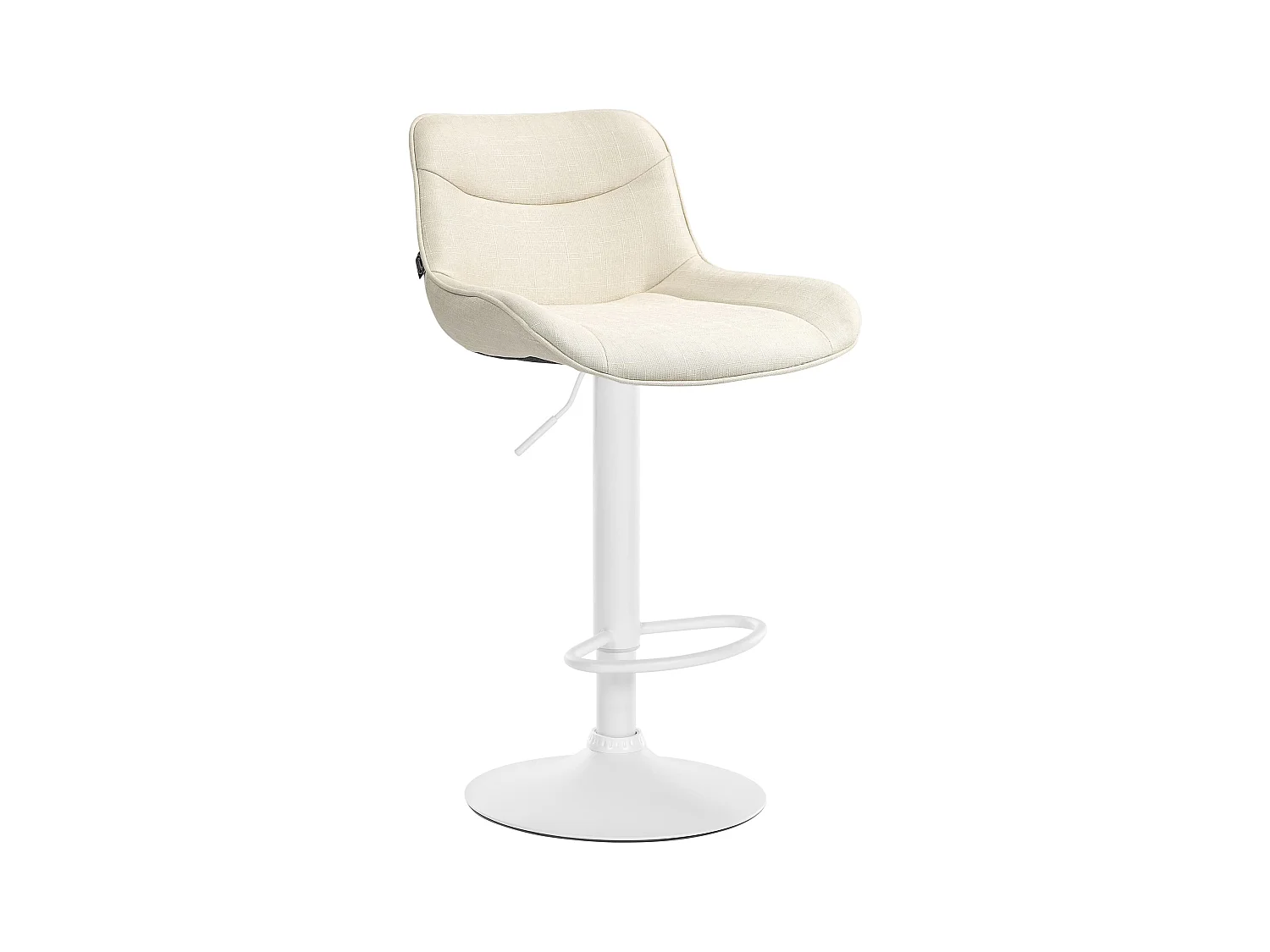 Tabouret de bar - Tissu & Blanc - Crème - Vonore