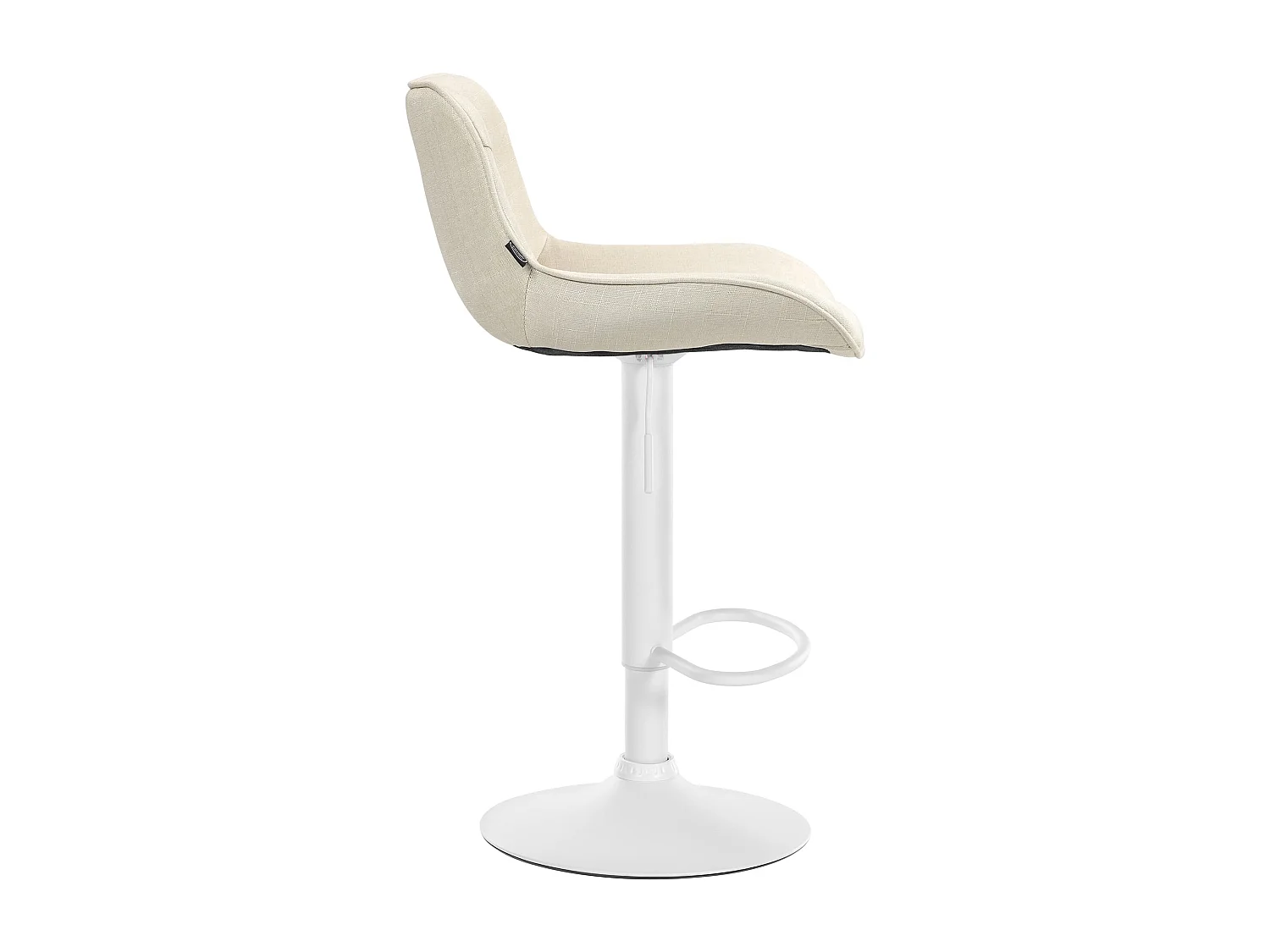 Tabouret de bar - Tissu & Blanc - Crème - Vonore