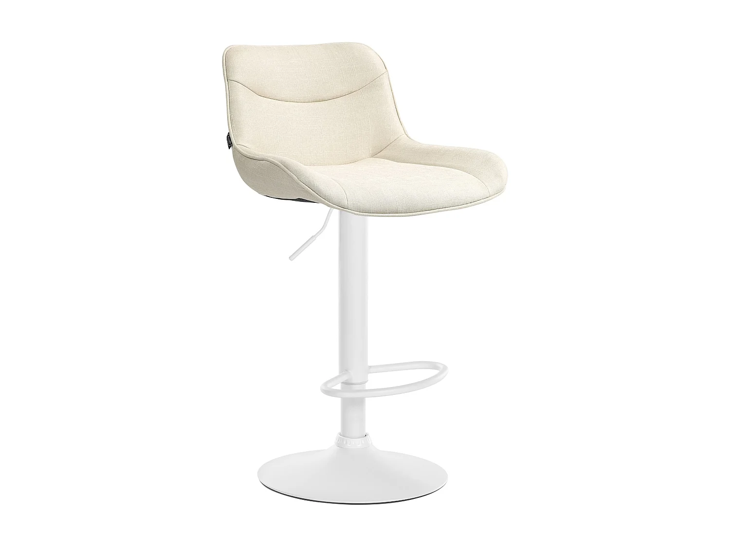 Tabouret de bar - Tissu & Blanc - Crème - Vonore