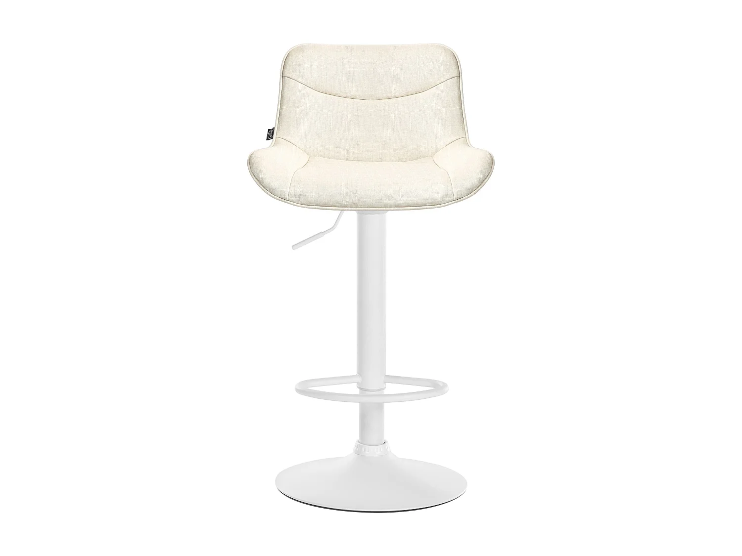 Tabouret de bar - Tissu & Blanc - Crème - Vonore