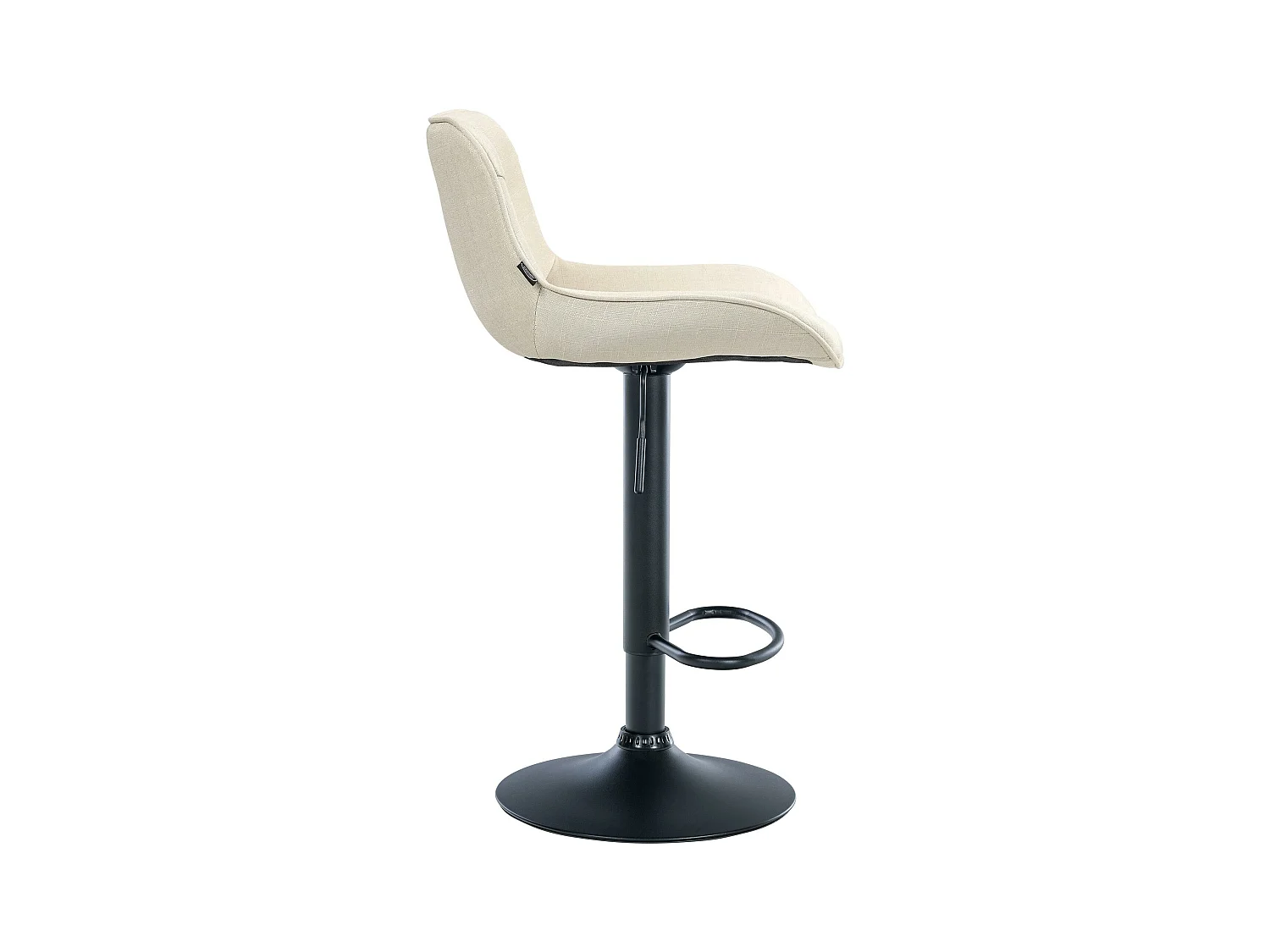 Lot de 2  Tabouret de bar - Tissu & Noir - Crème - Vonore
