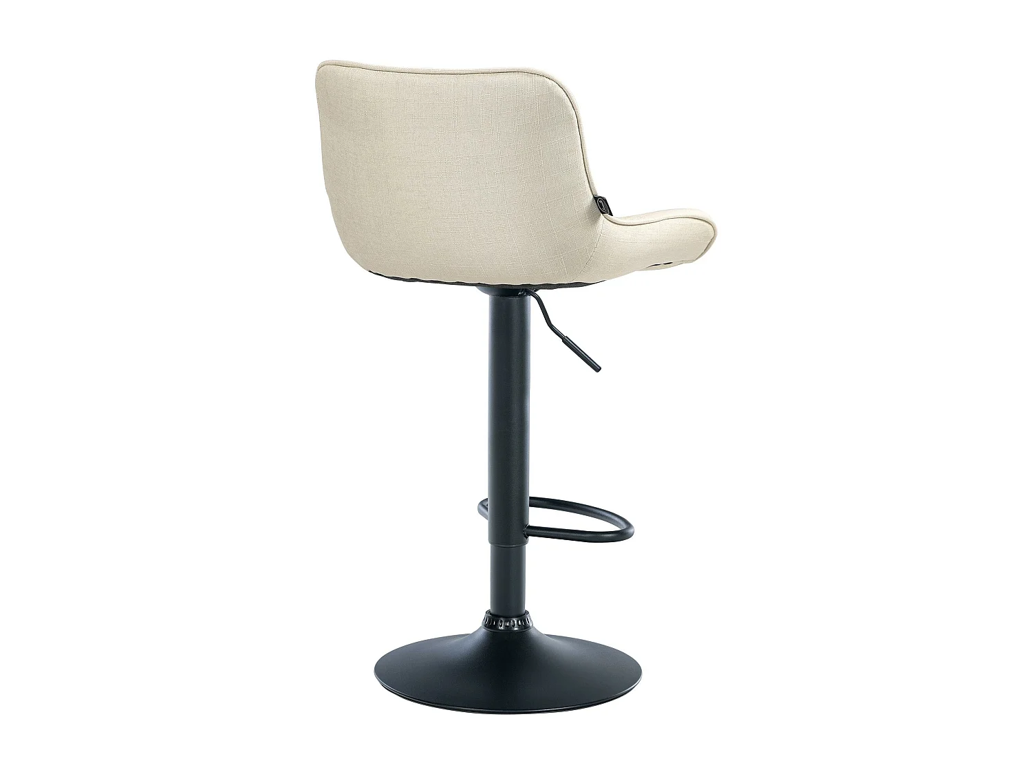 Lot de 2  Tabouret de bar - Tissu & Noir - Crème - Vonore