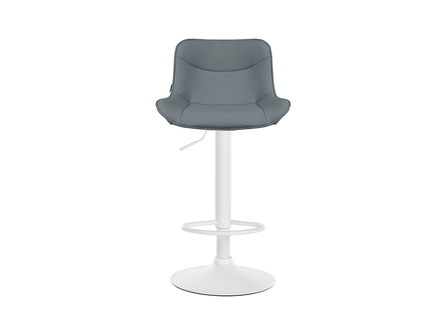 Lot de 2  Tabouret de bar - Similicuir & Blanc - Gris - Vonore