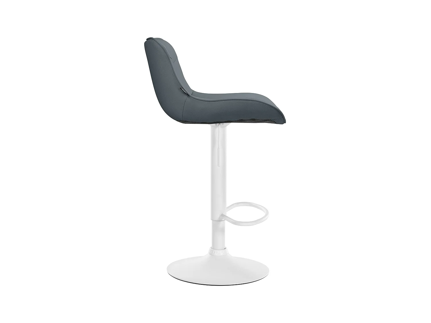 Lot de 2  Tabouret de bar - Similicuir & Blanc - Gris - Vonore