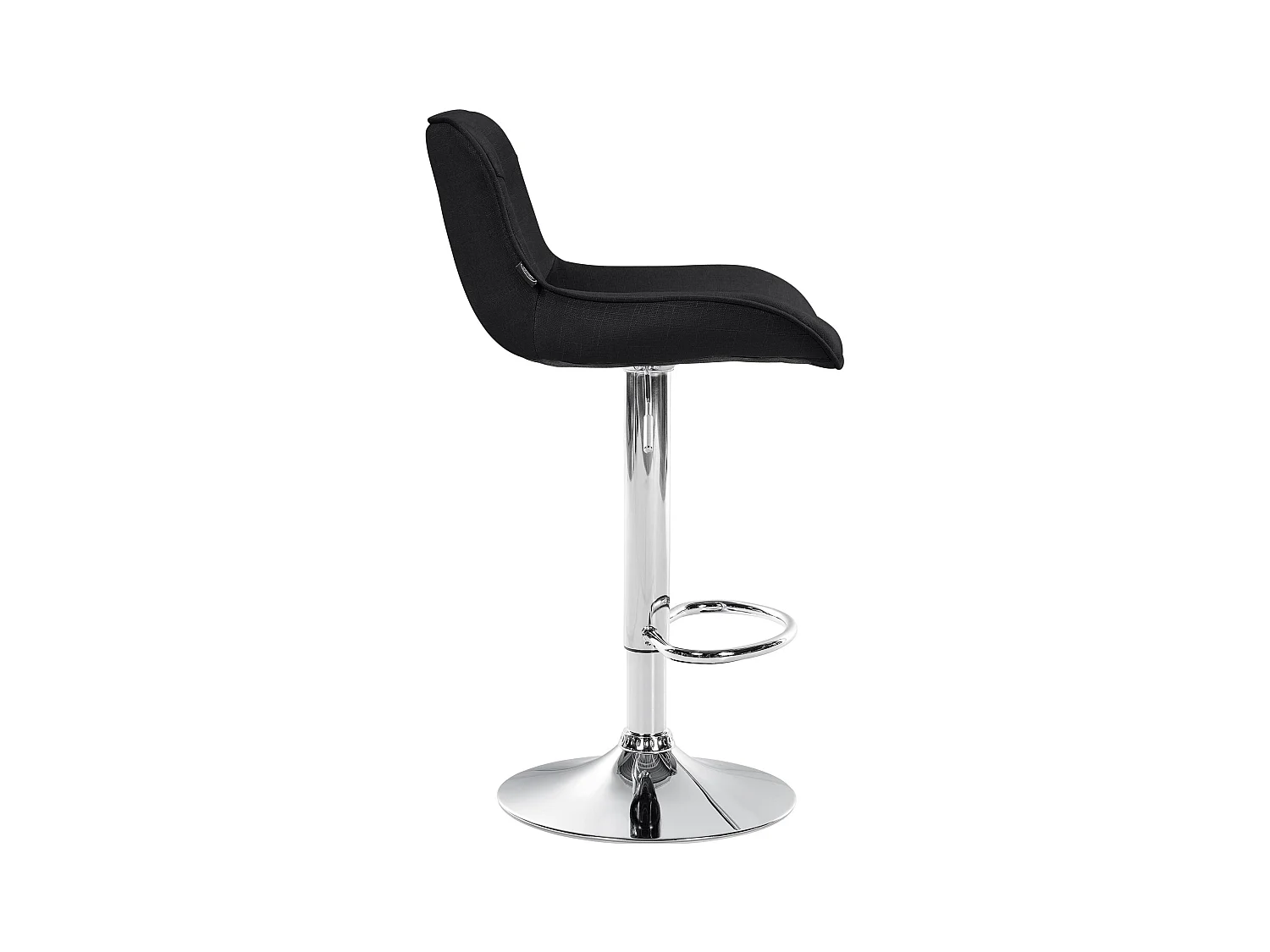 Lot de 2  Tabouret de bar - Tissu & Chrome - Noir - Vonore