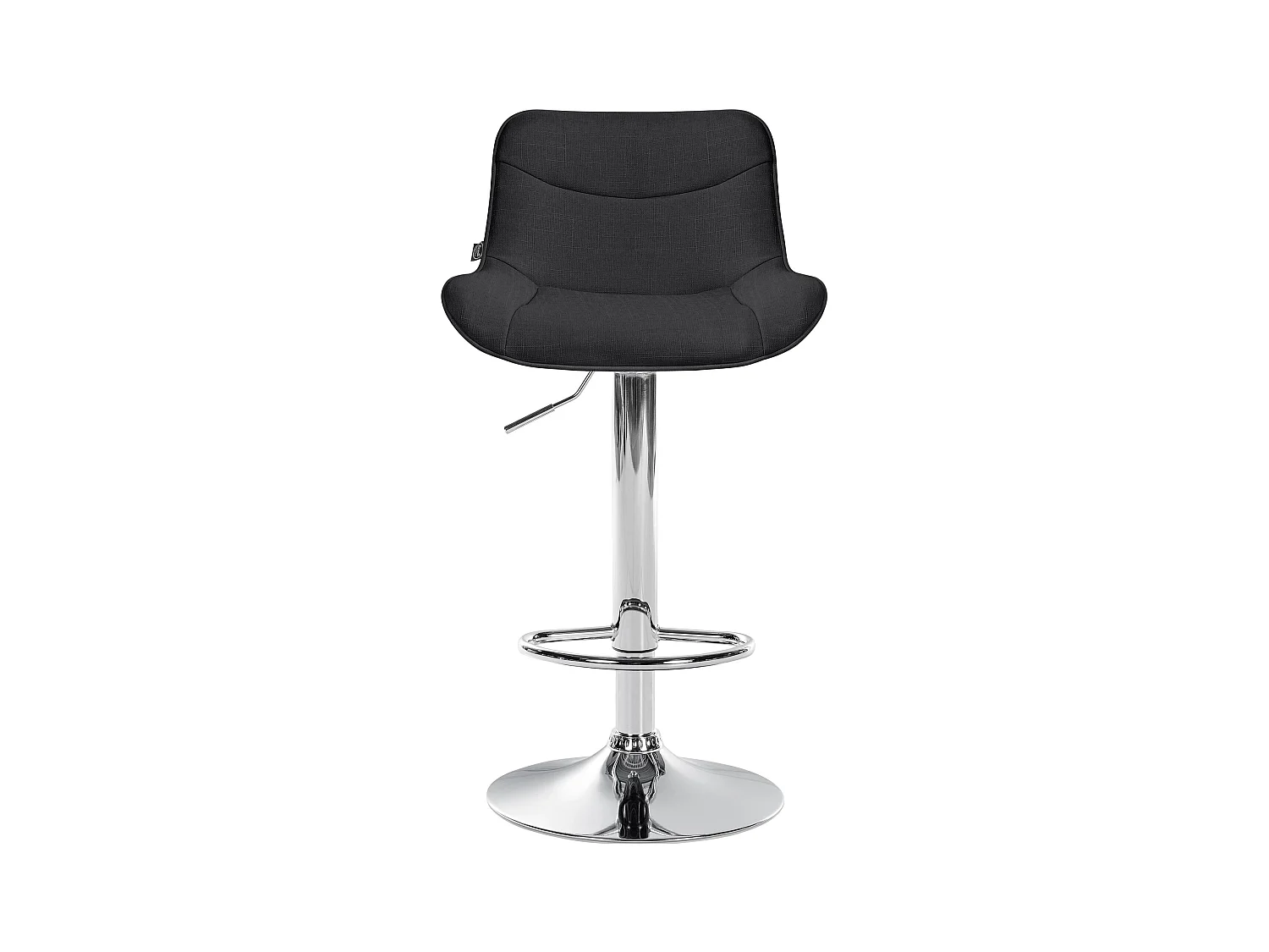 Lot de 2  Tabouret de bar - Tissu & Chrome - Noir - Vonore