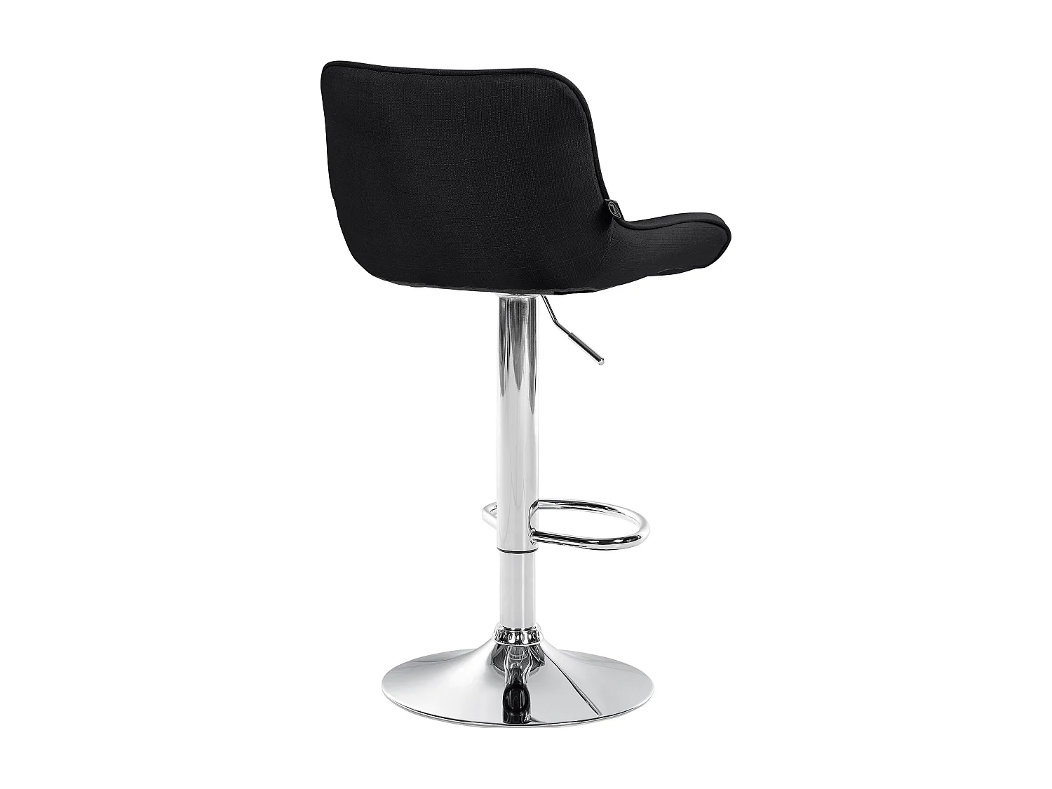 Lot de 2  Tabouret de bar - Tissu & Chrome - Noir - Vonore
