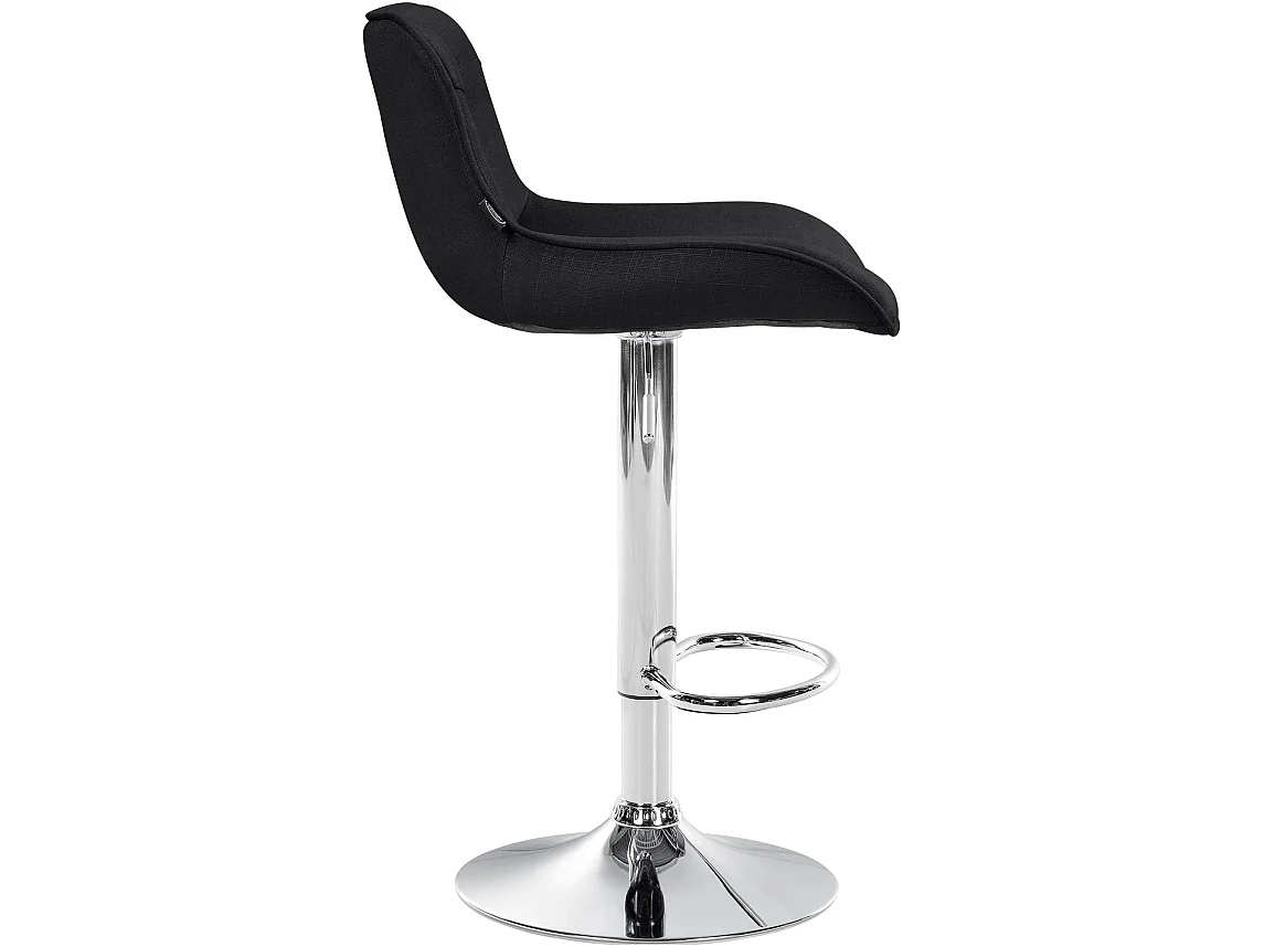 Lot de 2  Tabouret de bar - Tissu & Chrome - Noir - Vonore