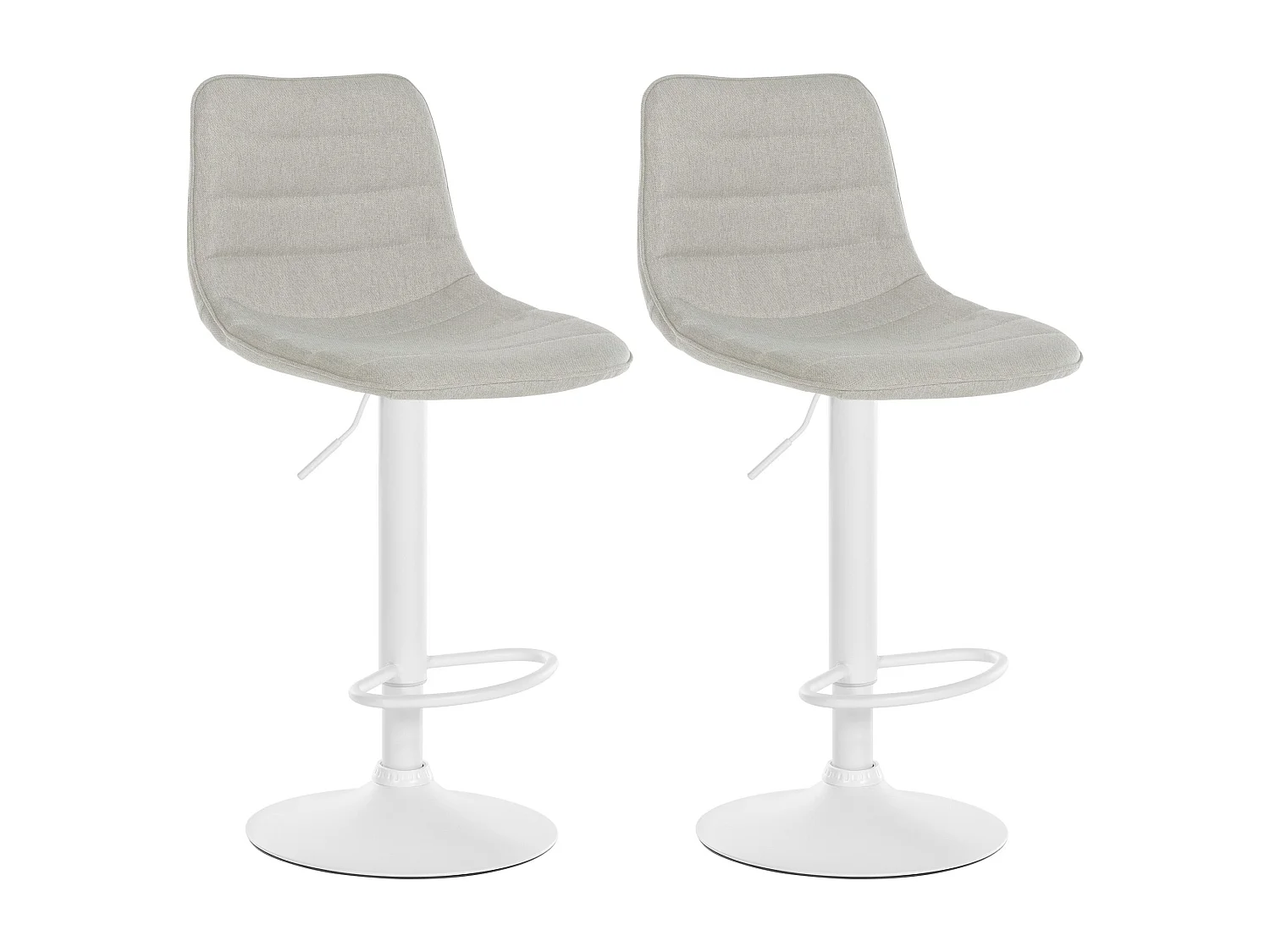 Lot de 2  Tabouret de bar - Tissu - Crème - Lex
