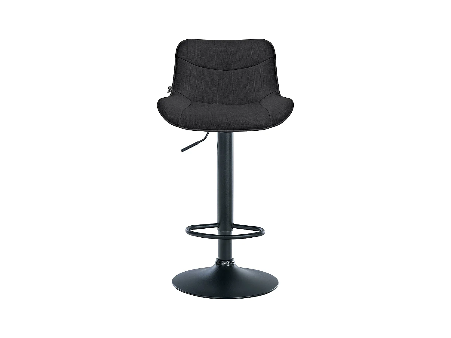 Lot de 2  Tabouret de bar - Tissu & Noir - Noir - Vonore