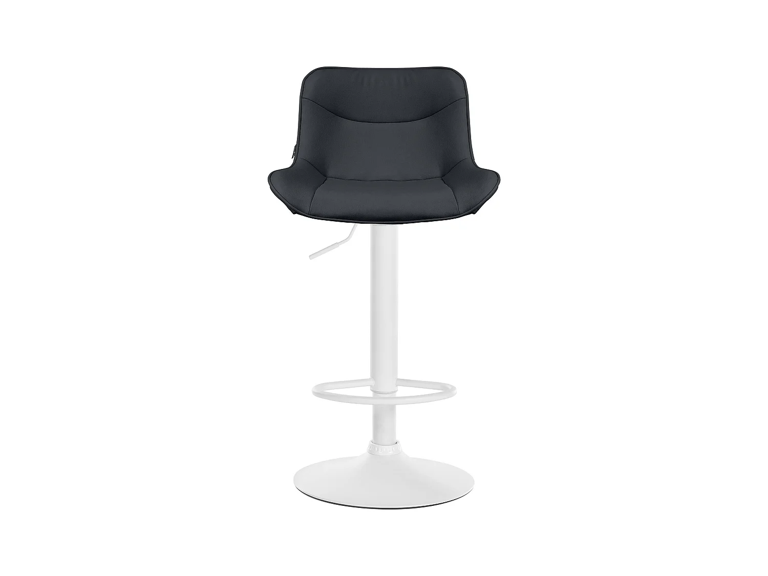 Lot de 2  Tabouret de bar - Similicuir & Blanc - Noir - Vonore