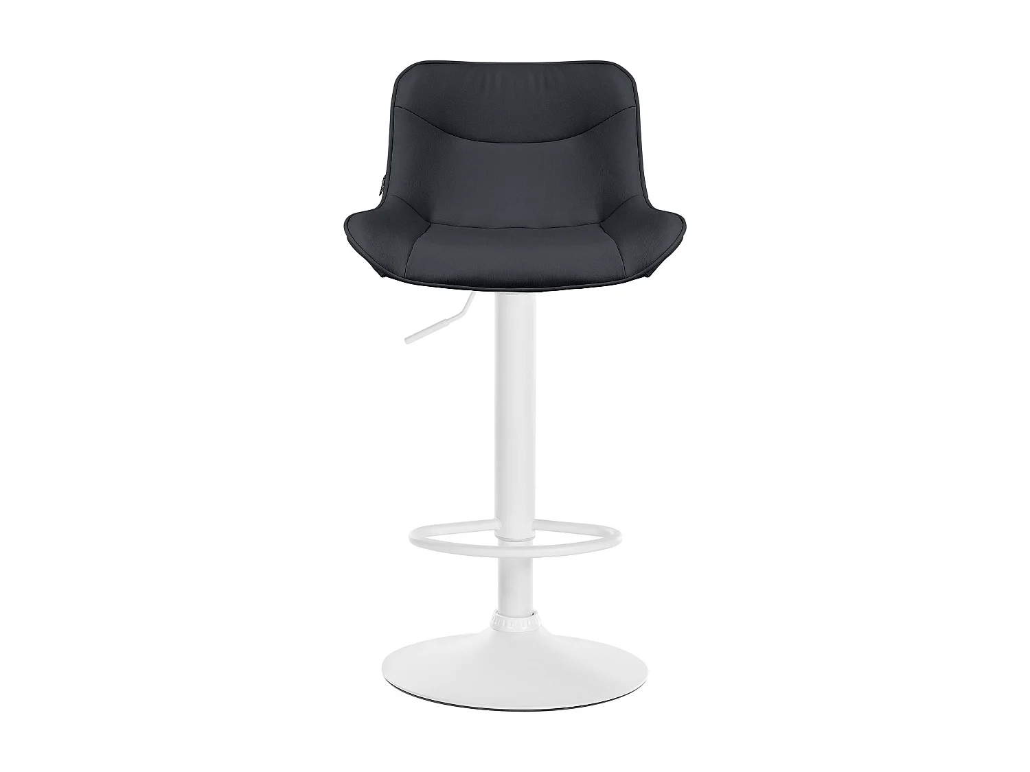Lot de 2  Tabouret de bar - Similicuir & Blanc - Noir - Vonore