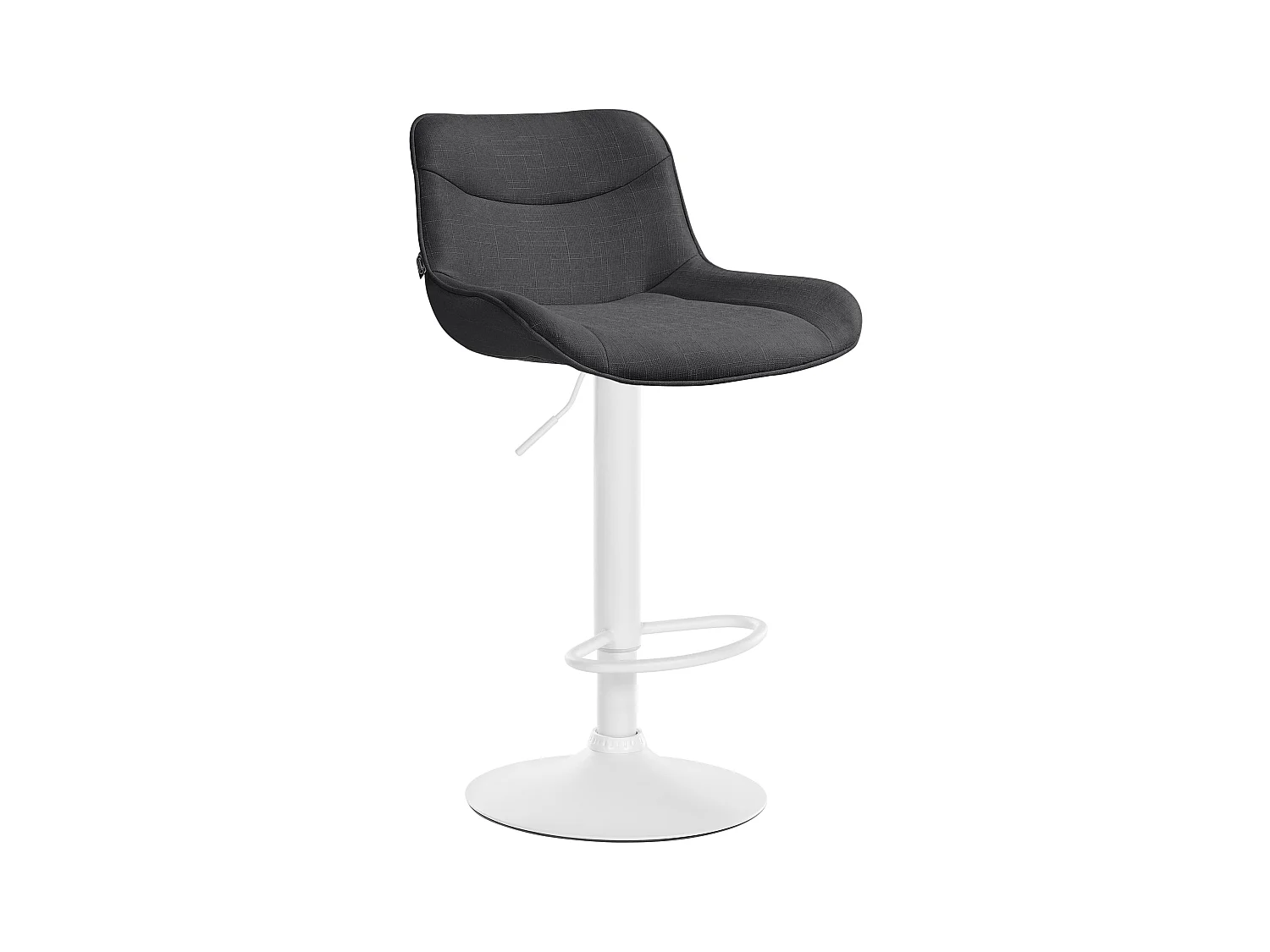 Tabouret de bar - Tissu & Blanc - Gris foncé - Vonore
