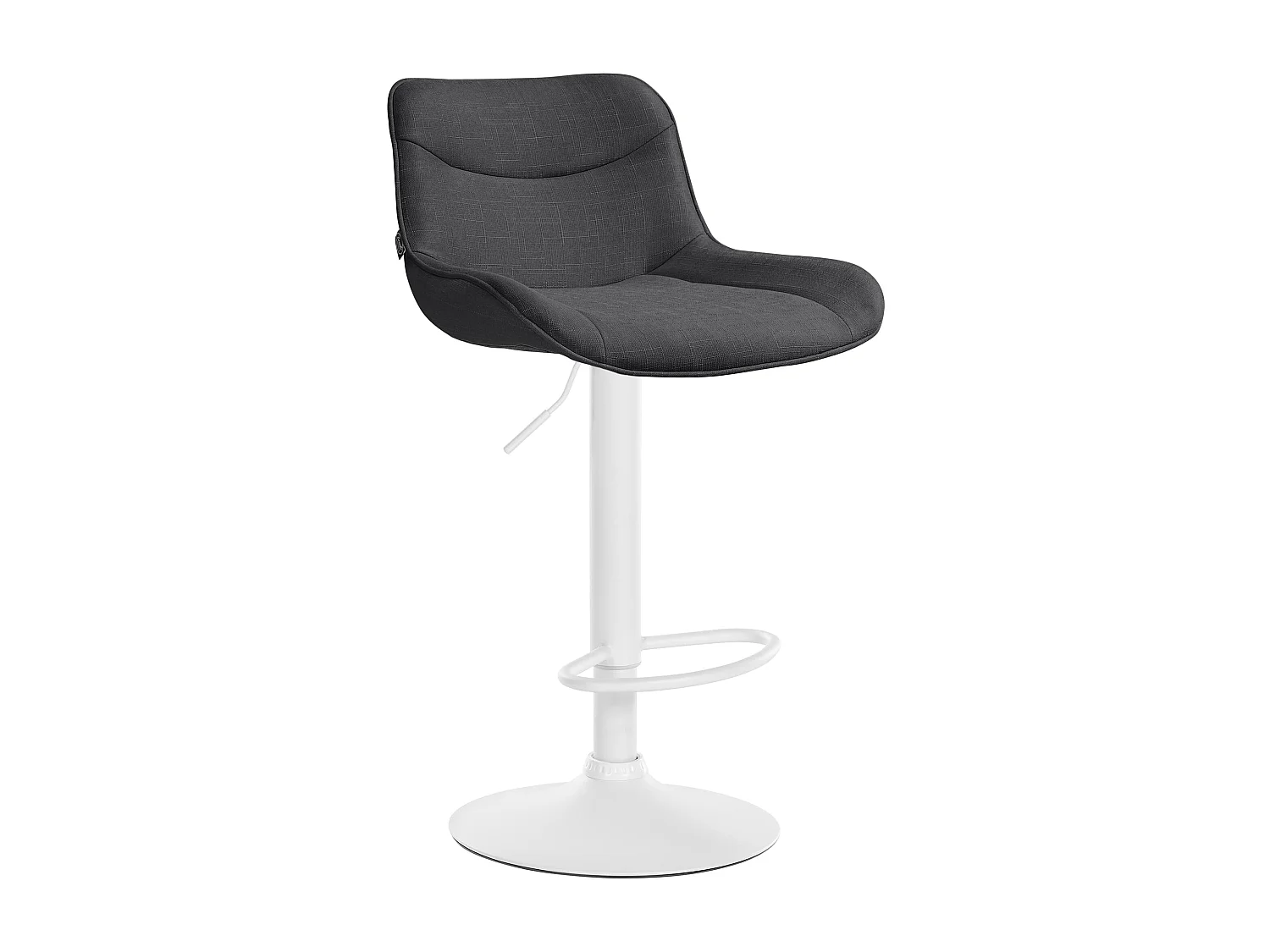 Tabouret de bar - Tissu & Blanc - Gris foncé - Vonore