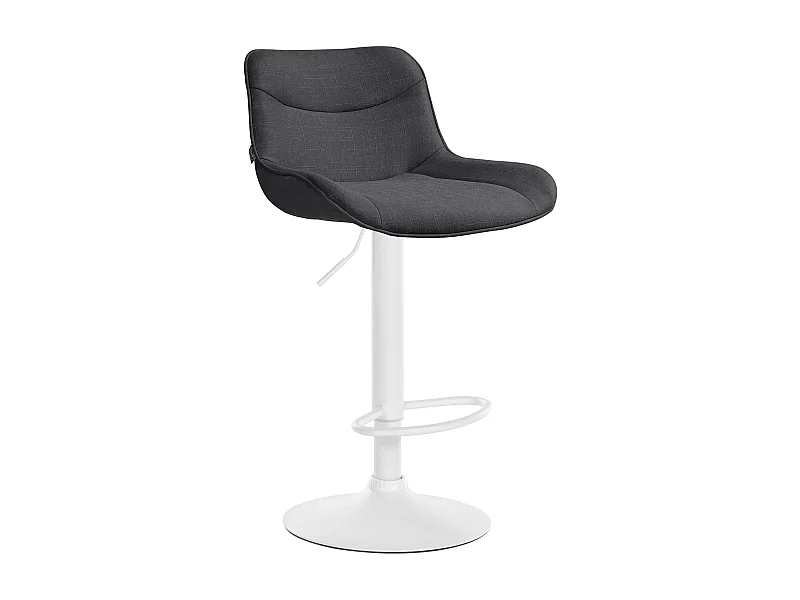 Tabouret de bar - Tissu & Blanc - Gris foncé - Vonore