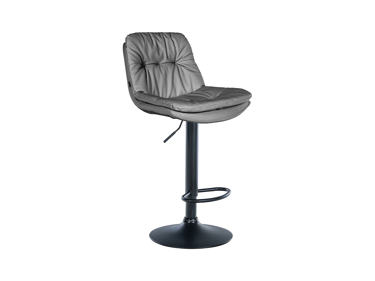 Tabouret de bar - Similicuir - Gris - Laurel